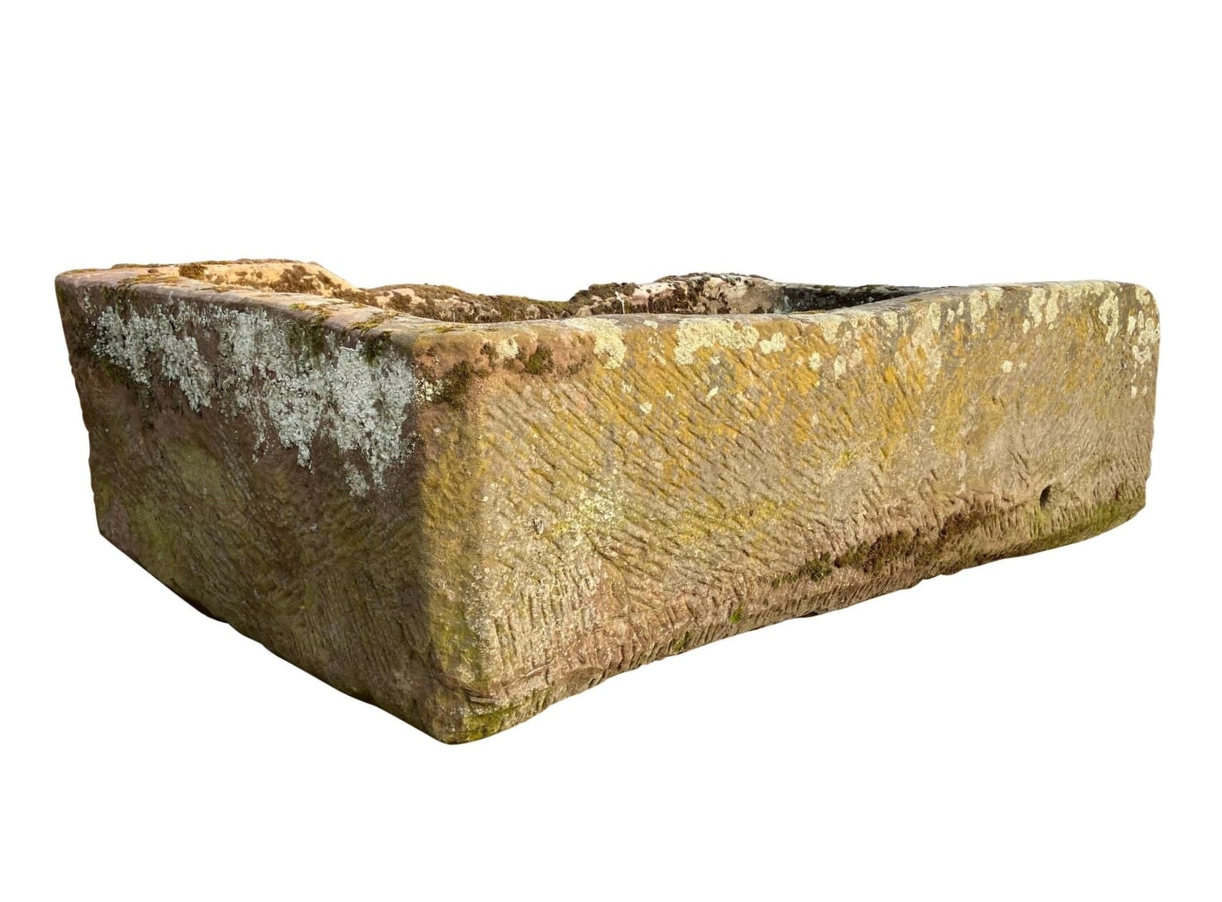 Large English Carved Solid Stone Garden Trough - 9631