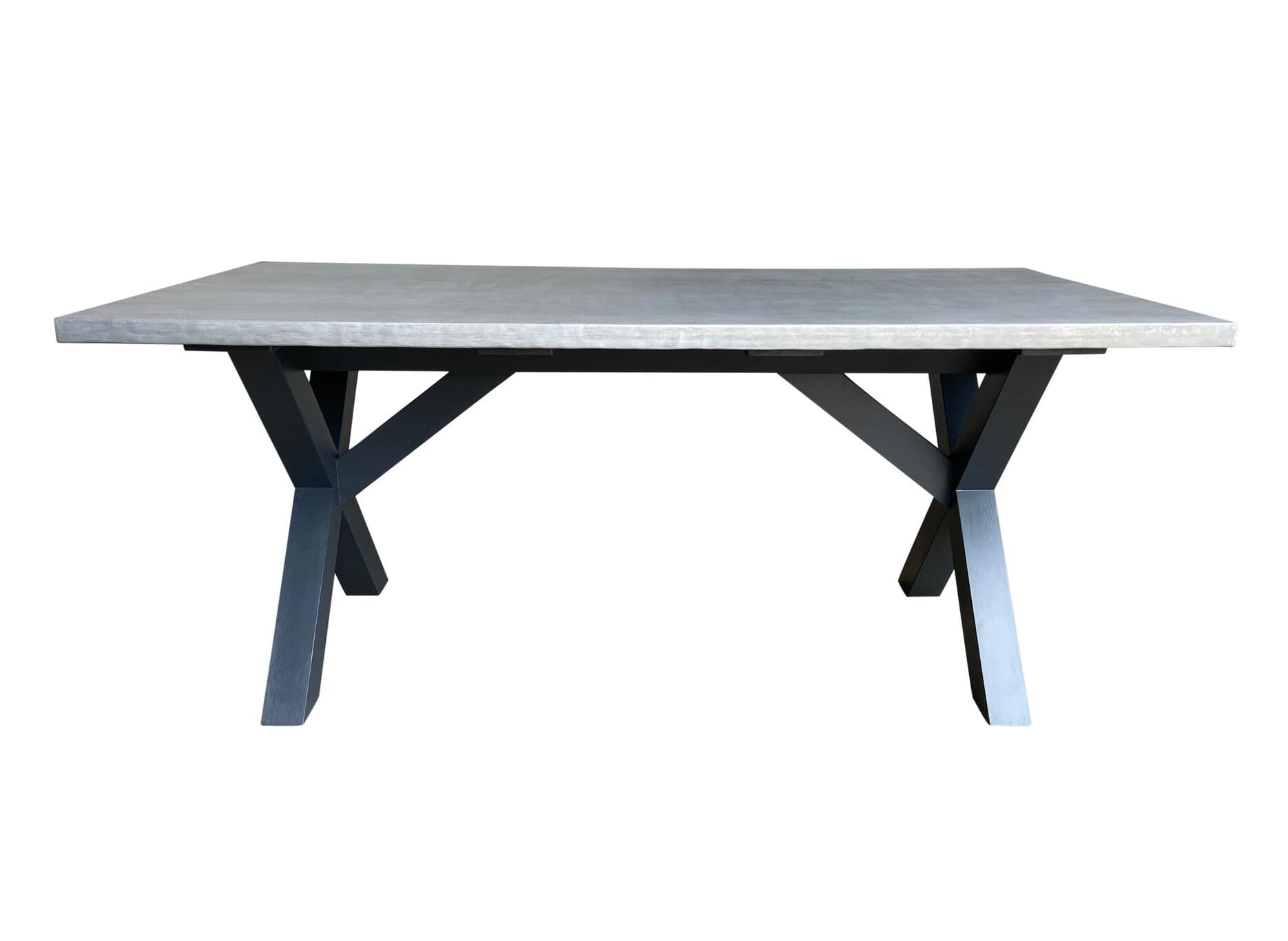 Handmade Distressed Zinc X Frame Style Kitchen Table - D1938