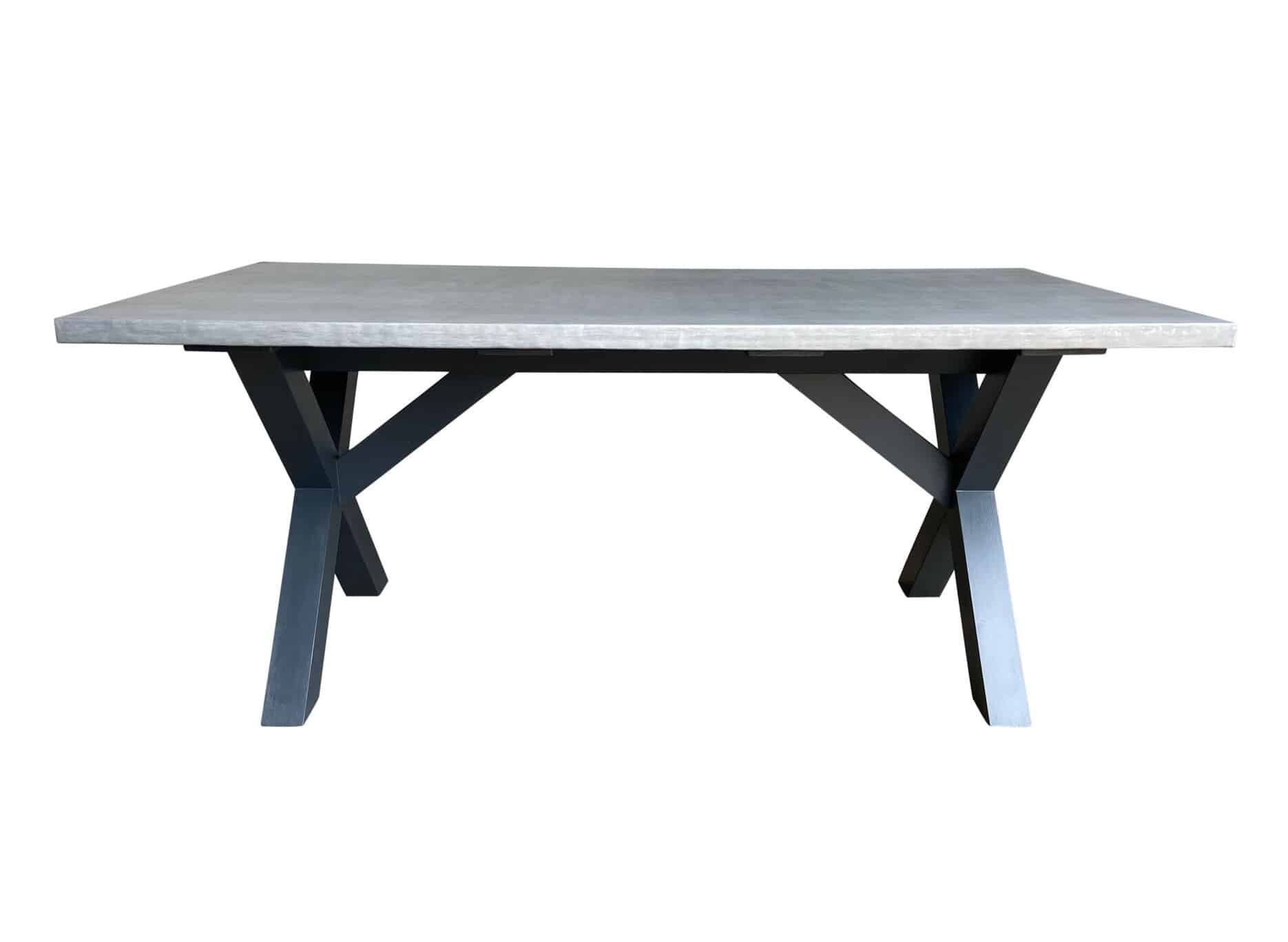 Handmade Distressed Zinc X Frame Style Kitchen Table