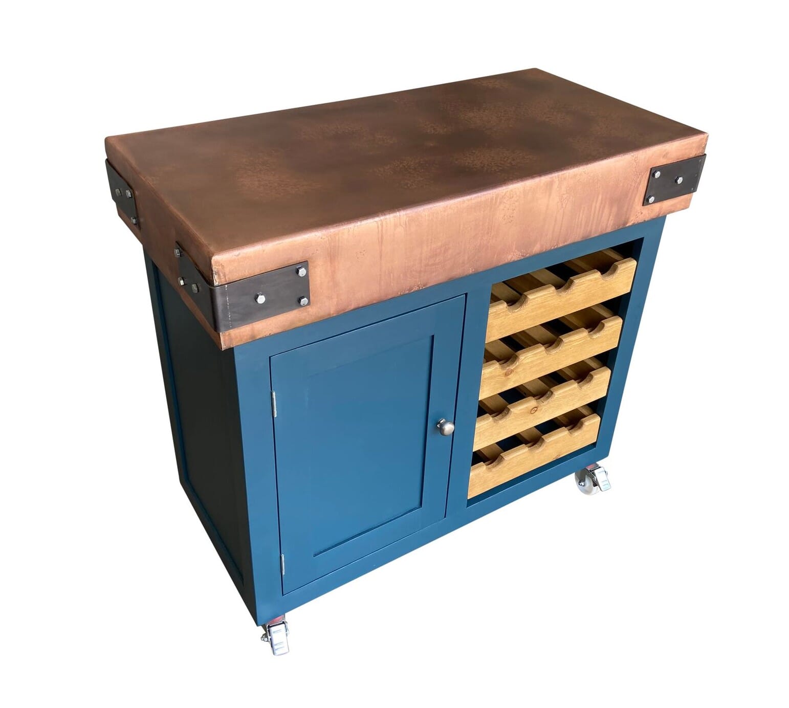 Bespoke Antique Copper Butchers Block Kitchen Unit - D1939