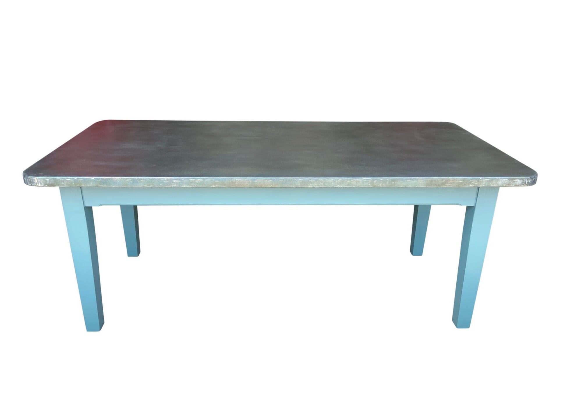 Industrial Handmade Antique Zinc Top Kitchen Table - D1948