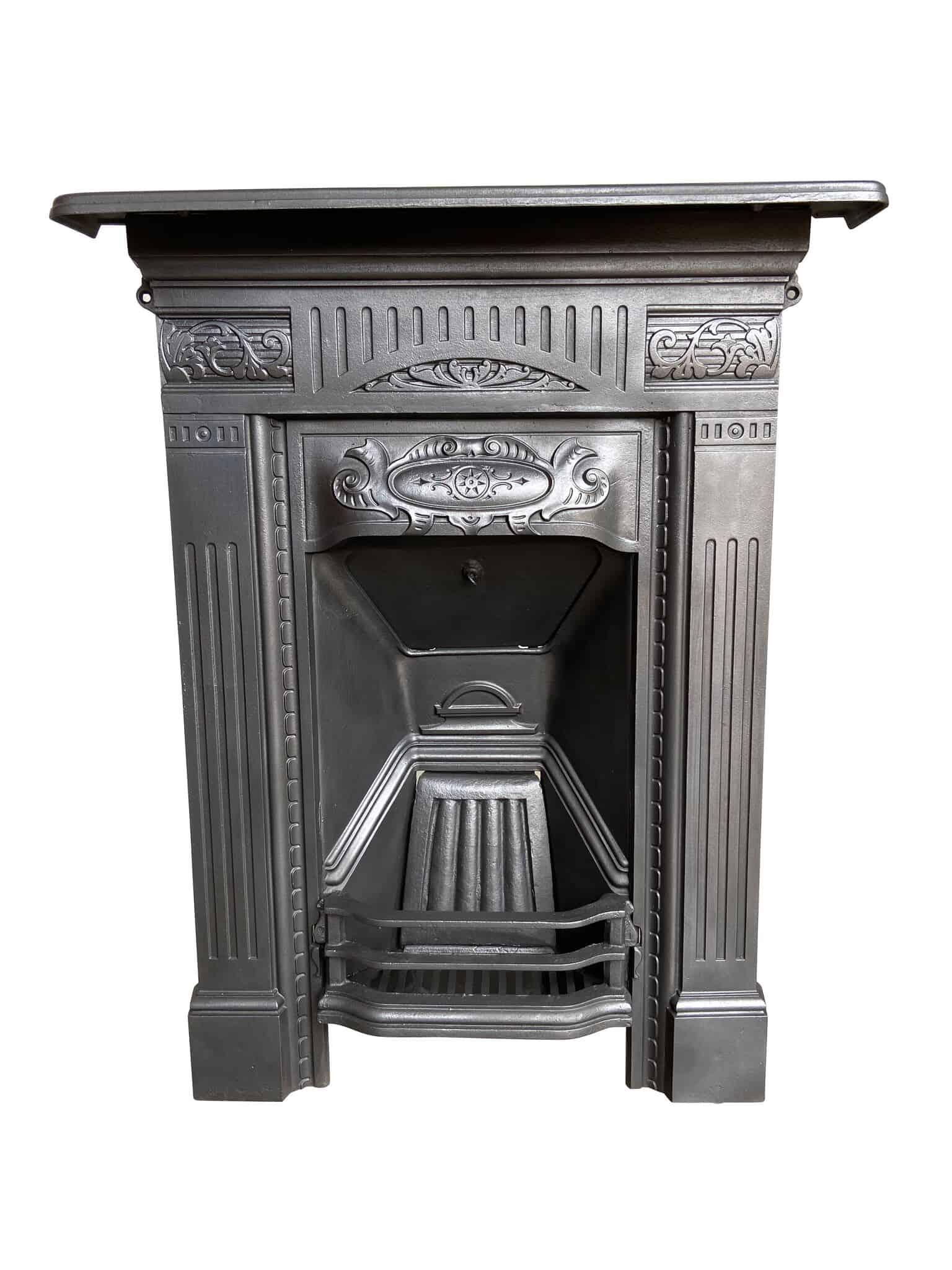 Original Antique Cast Iron Combination Fireplace