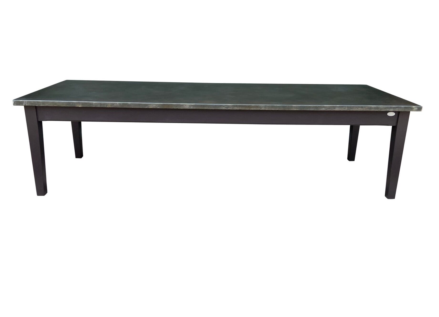 Large Industrial Handmade Antique Zinc Top Kitchen Table - D1953