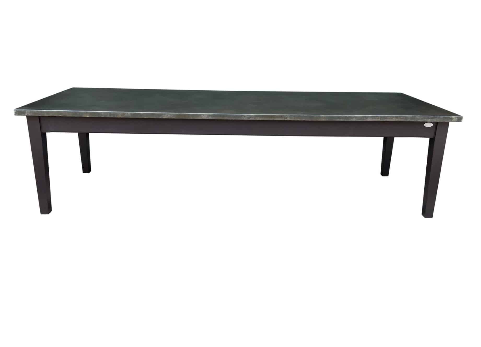 Large Industrial Handmade Antique Zinc Top Kitchen Table