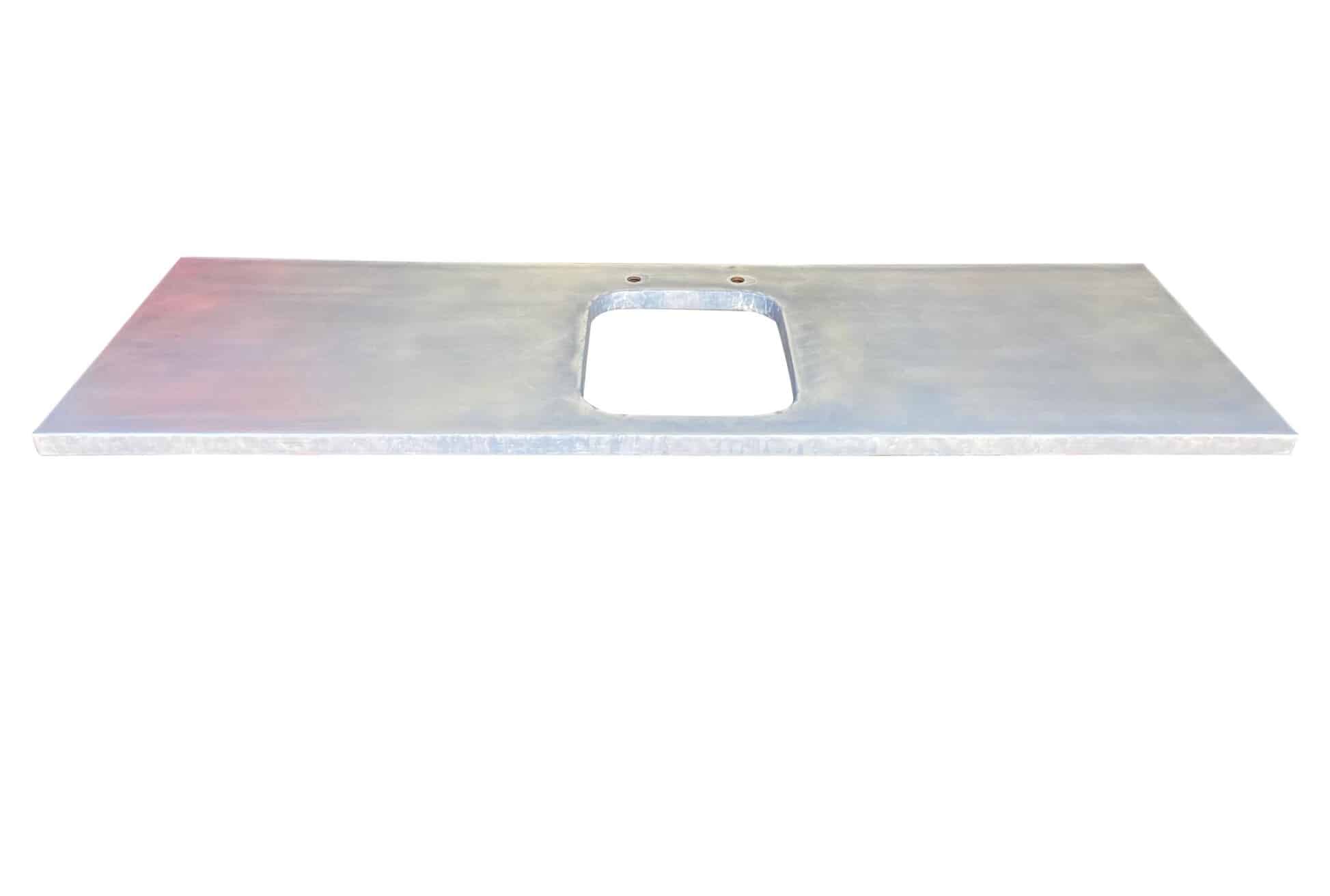 Handmade Bespoke Distressed Zinc Kitchen Worktop
