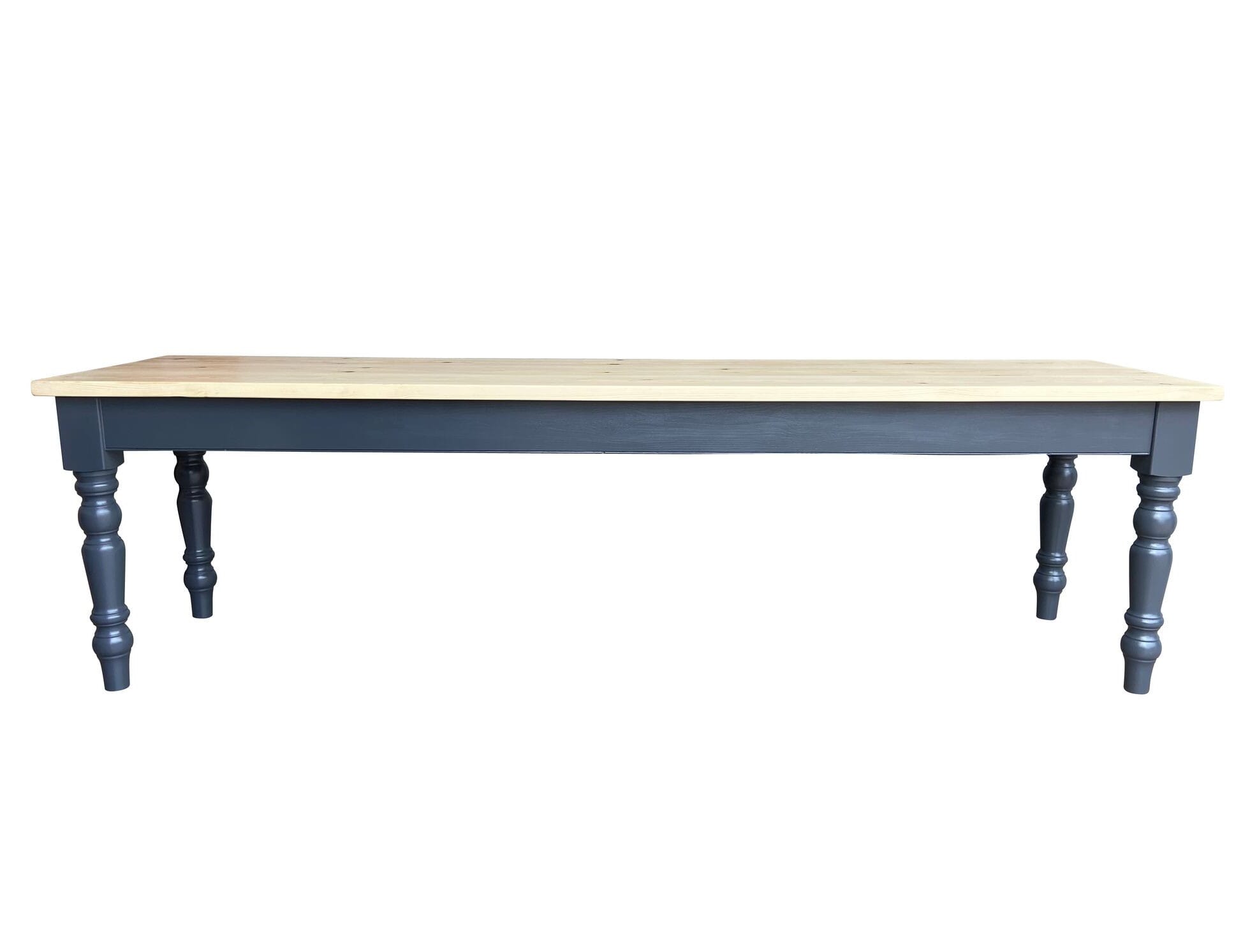 Bespoke Wooden Plank Top Side Table With Painted Base - D1959