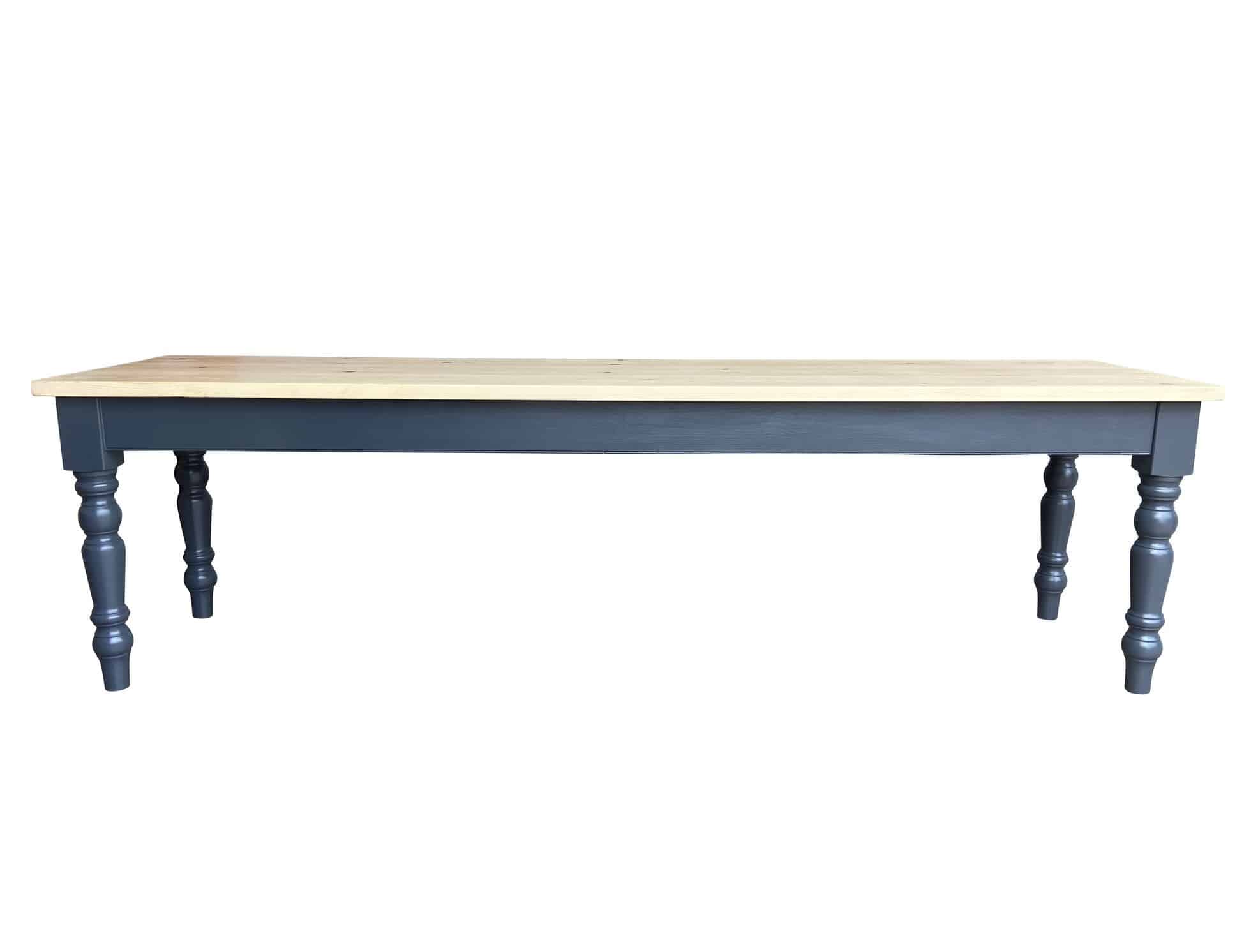 Bespoke Wooden Plank Top Side Table With Painted Base