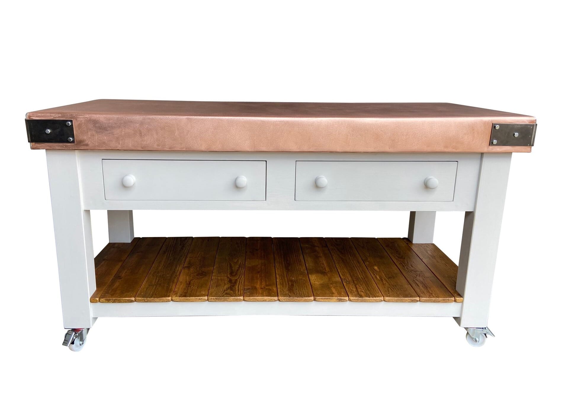 Bespoke Matt Copper Butchers Block Central Island - D1960
