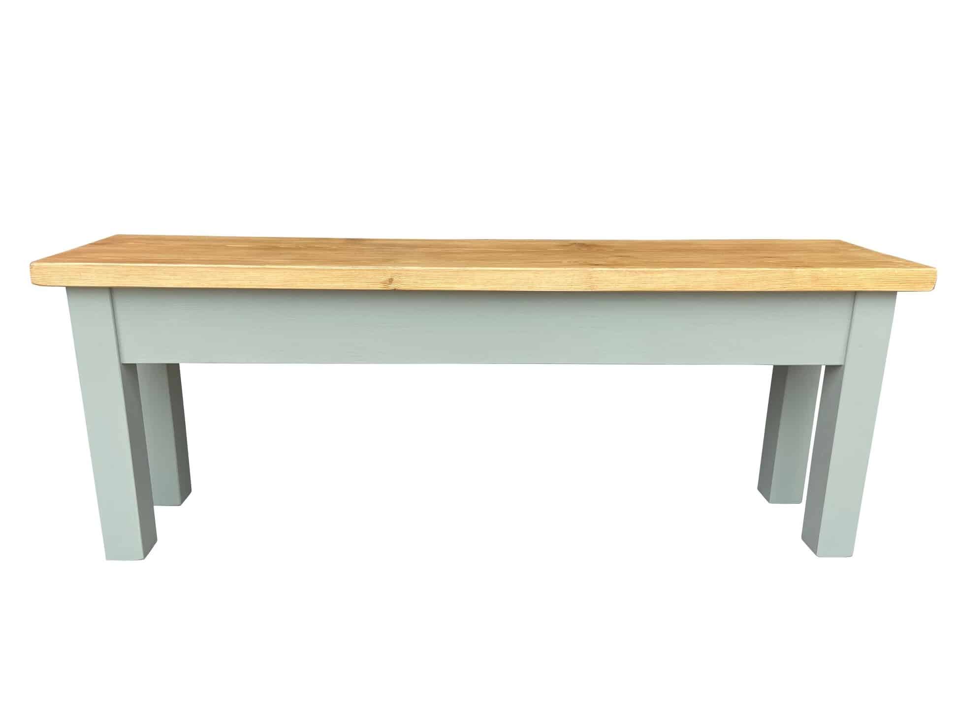 Bespoke Reclaimed Painted Pine Plank Top Kitchen Bench