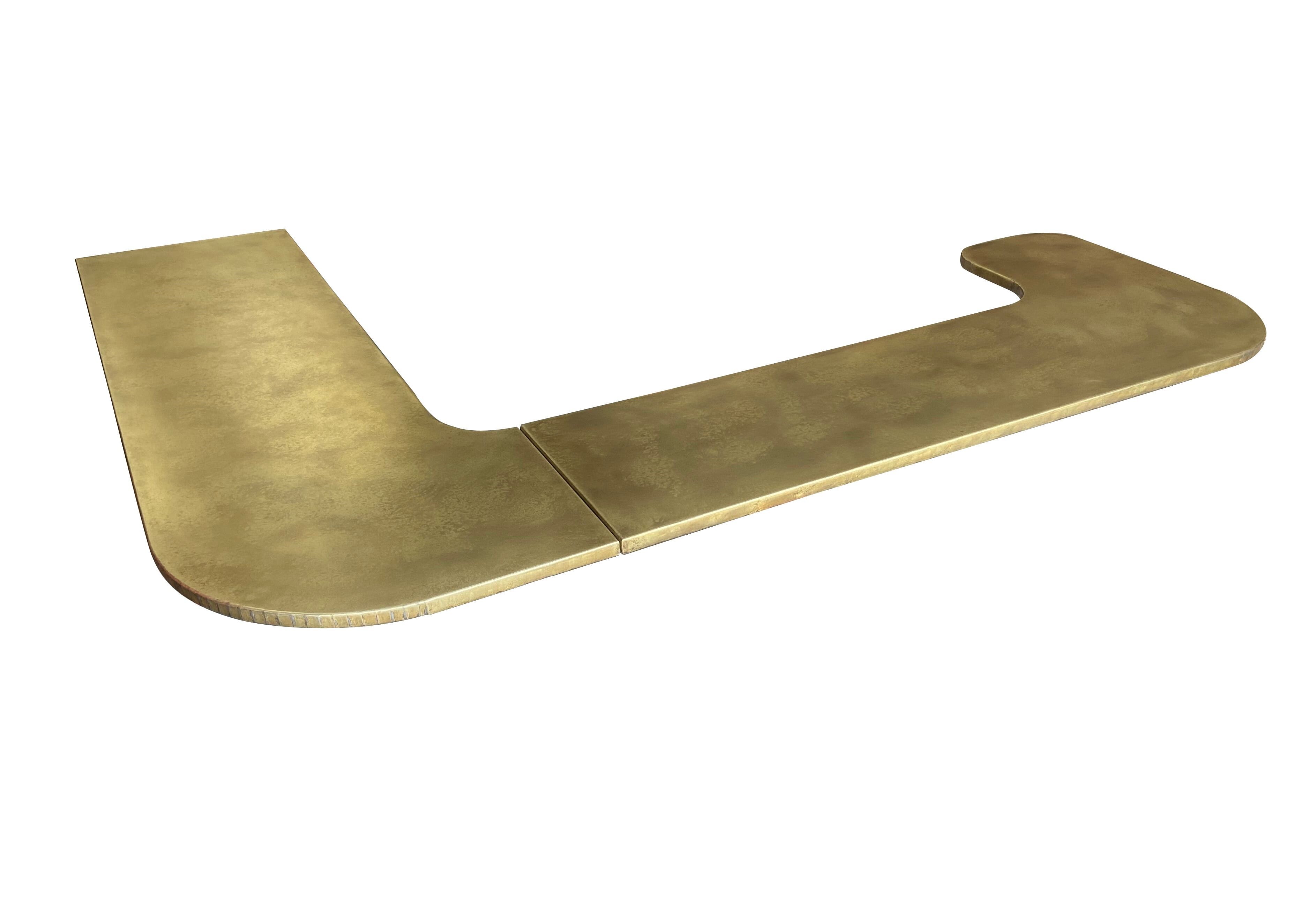Bespoke Antique Brass Bar Tops - D1965