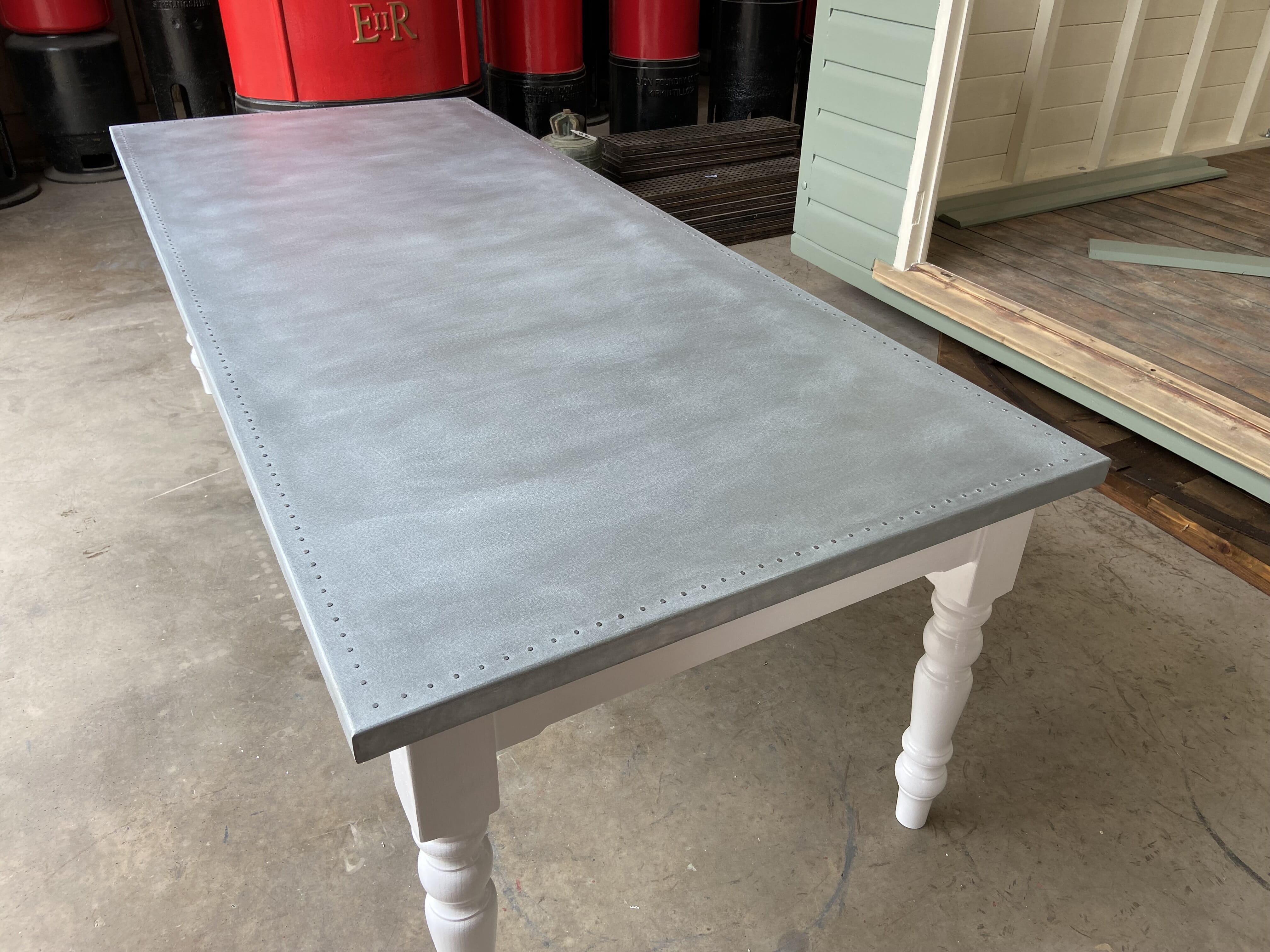 zinc top kitchen table