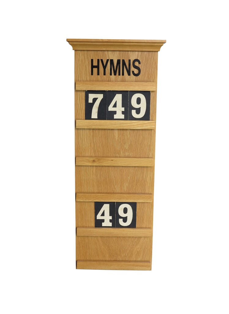 Original Wall Mounted Oak Church Hymn Board - 8555A
