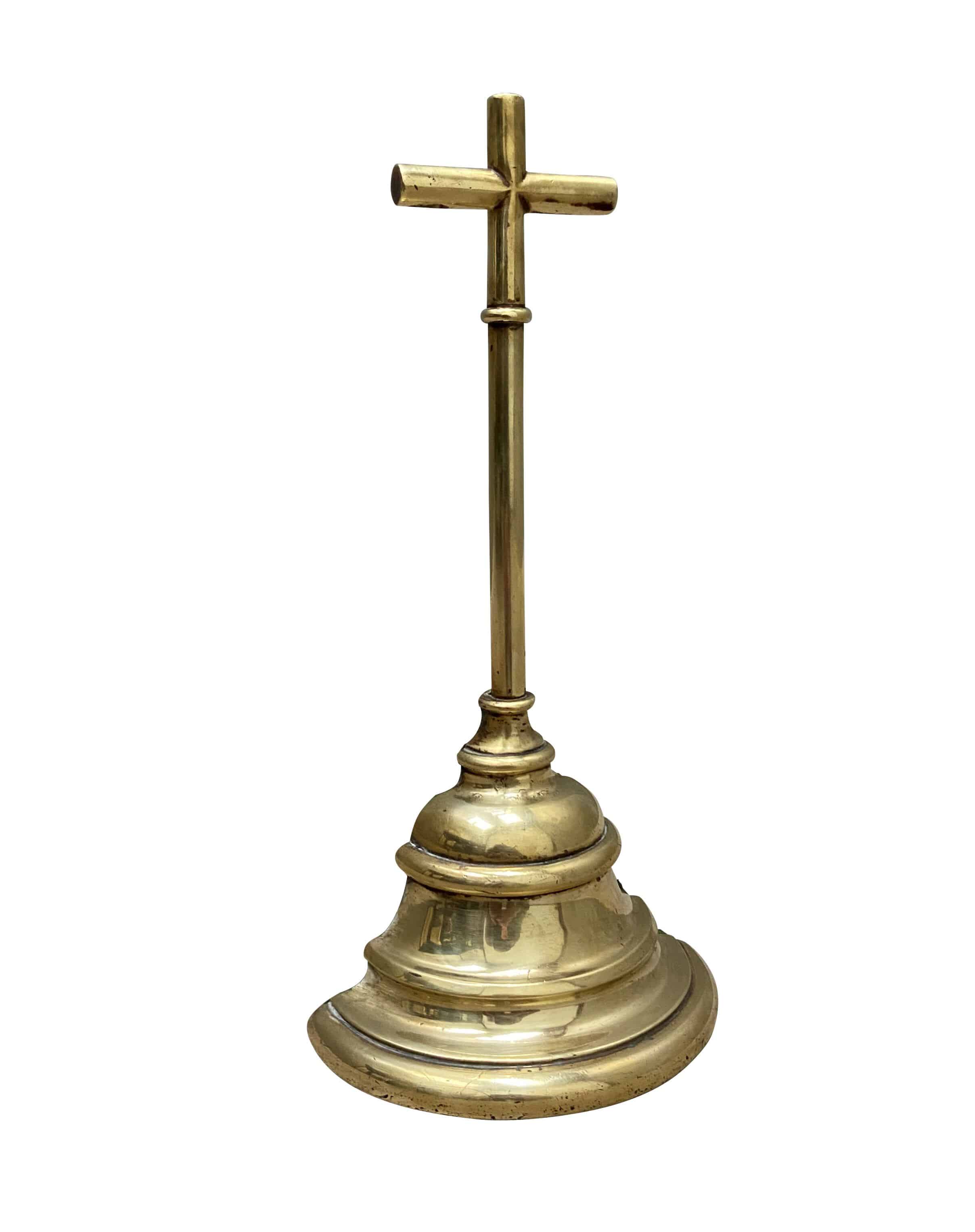 Antique Brass Church Cross Door Stop