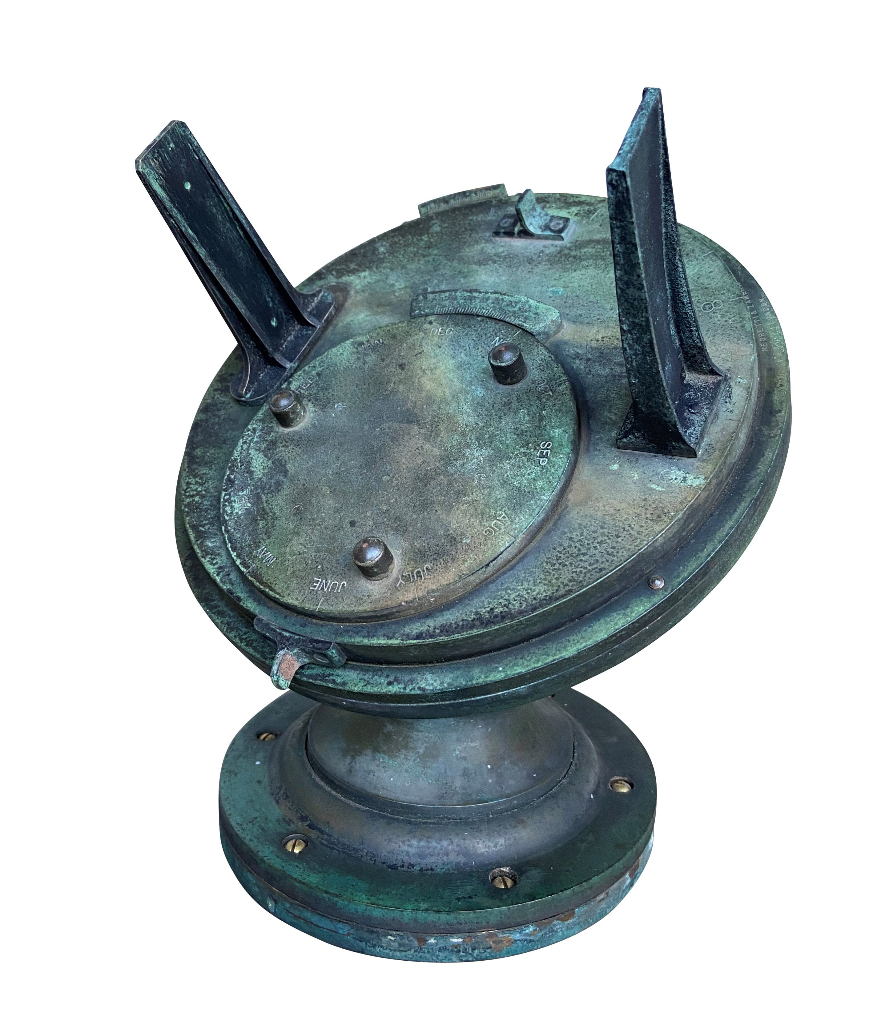 Original Old Pilkington & Gibbs Heliochronometer Sundial - 9566