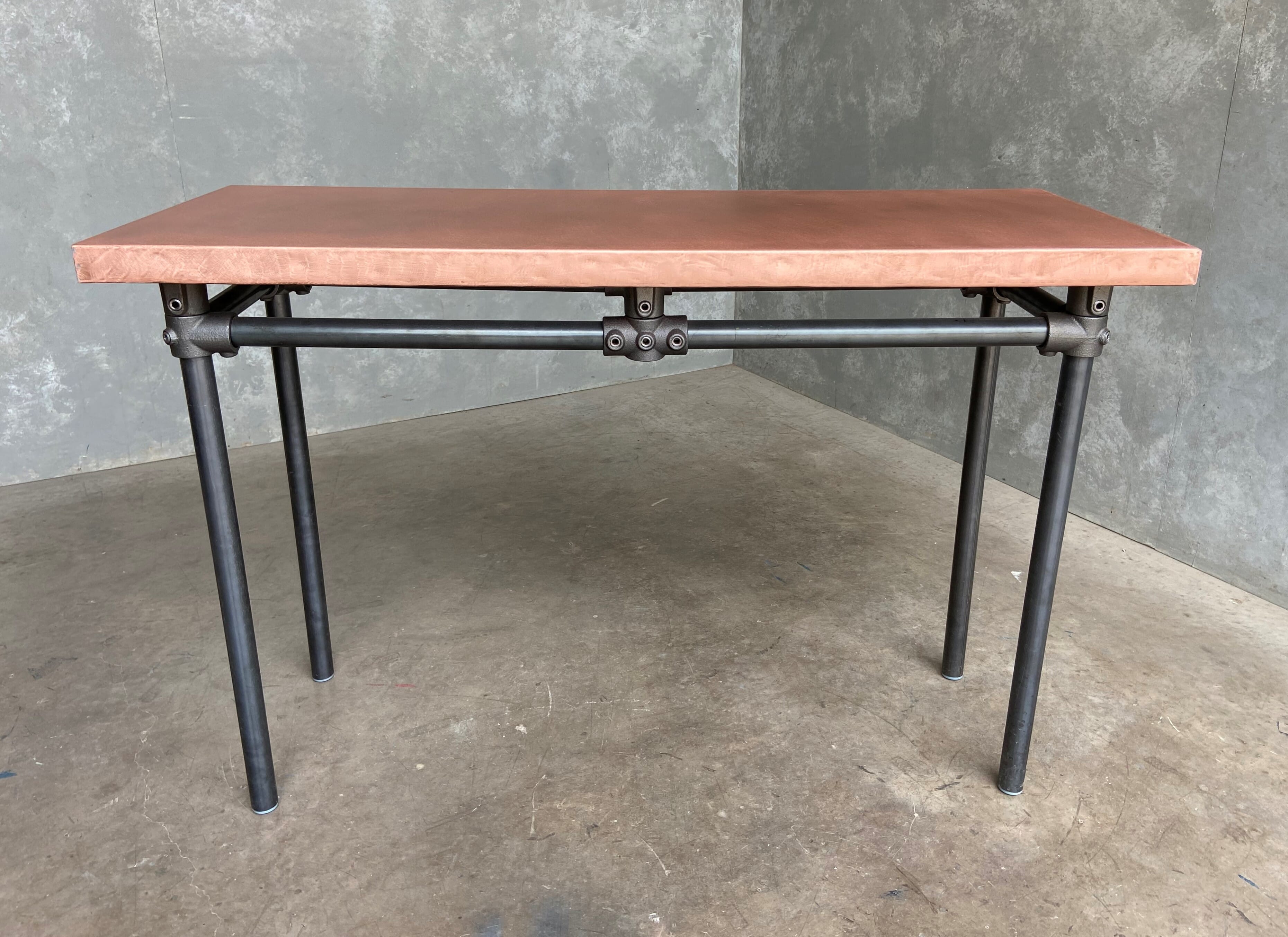 Ex Display Matt Copper Table With Metal Base - 9692