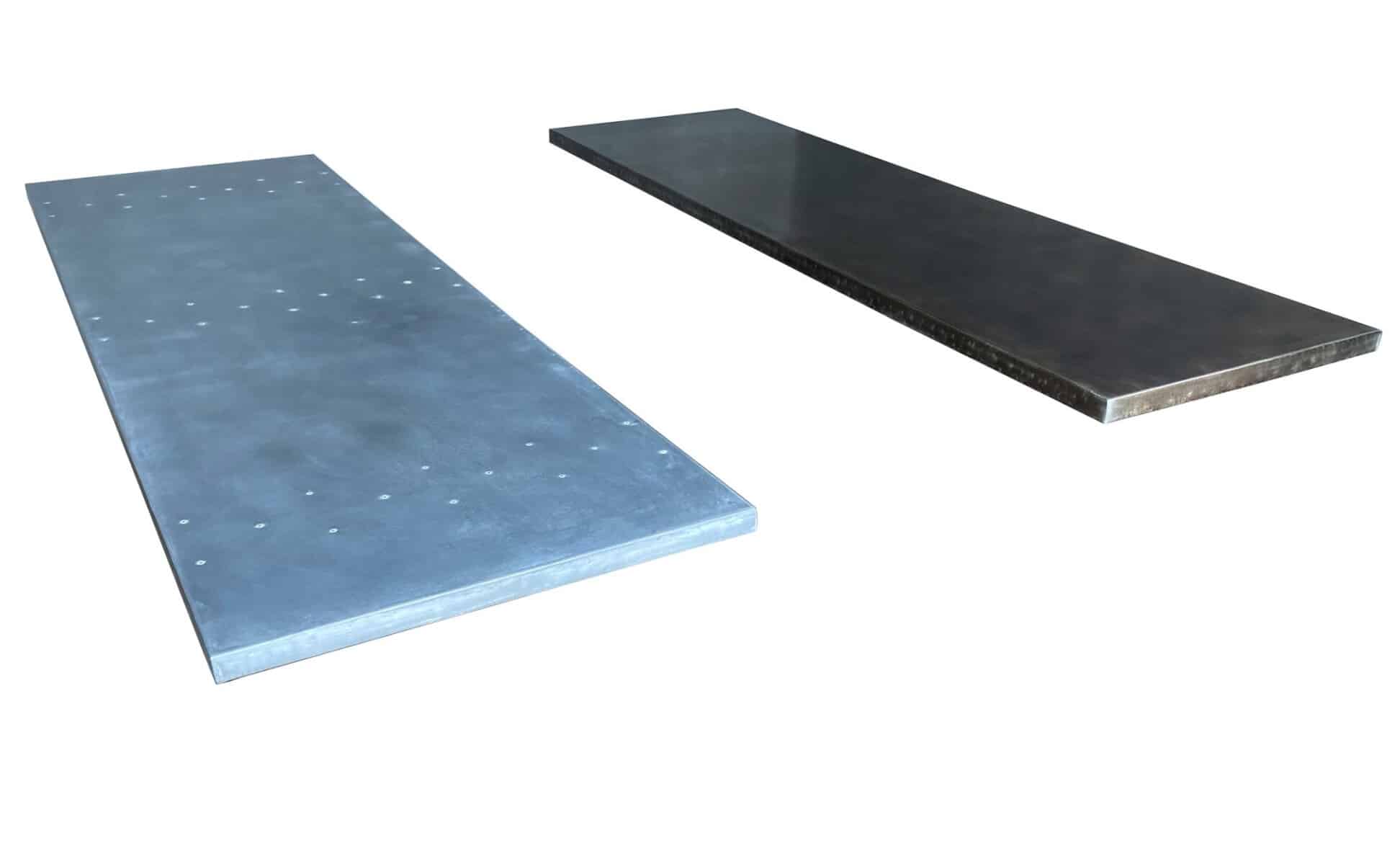 Distressed Zinc & Antiqued Zinc Tops