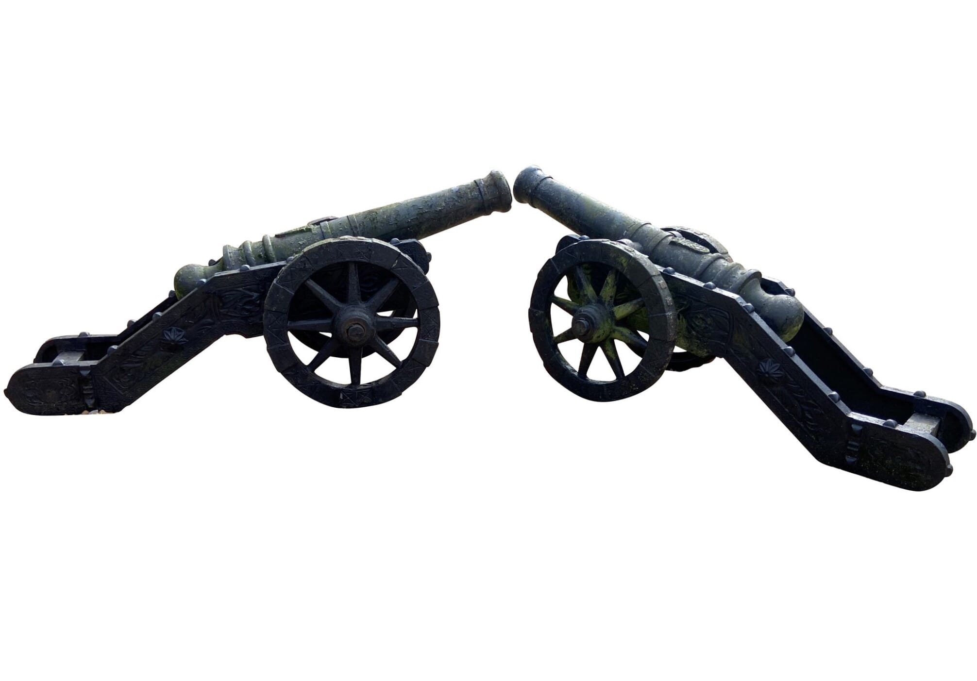 Pair of Vintage Cast Iron Cannons - 9514A