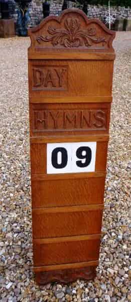 Original Gothic Antique Oak Hymn Board