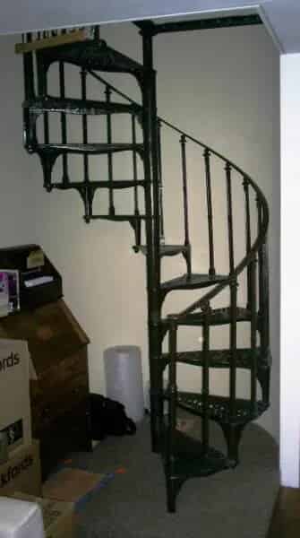 Antique Reclaimed Cast Iron Spiral Staircase with Balcony