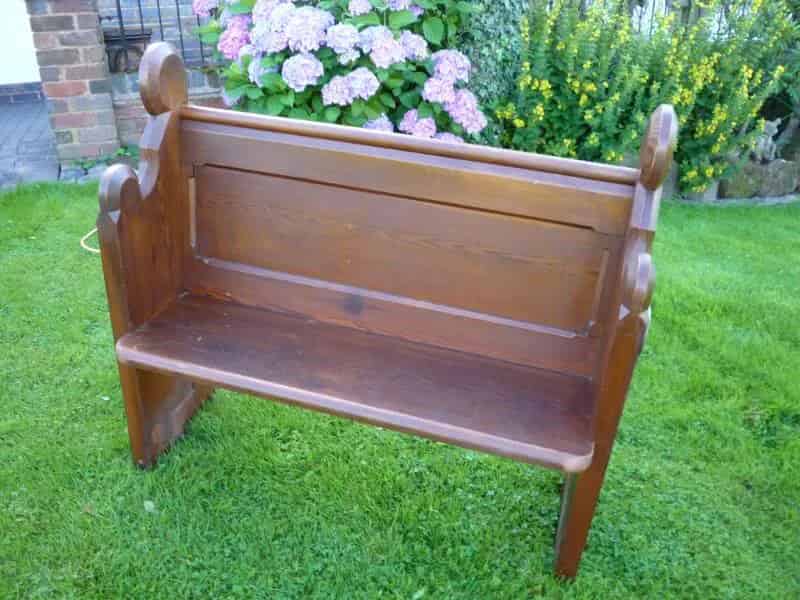 Antique Used Pitch Pine Church Pew - Circa 1885