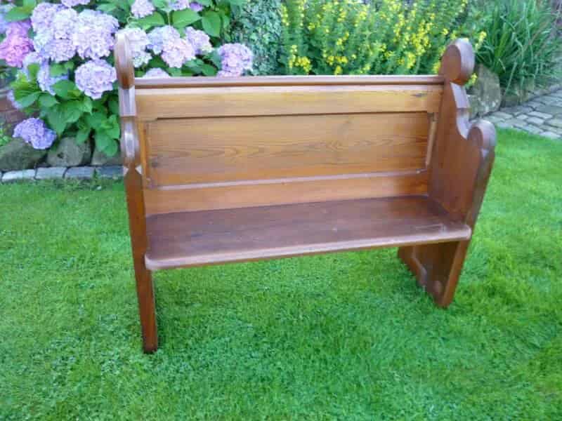 Antique Pitch Pine Church Pew - Circa 1885