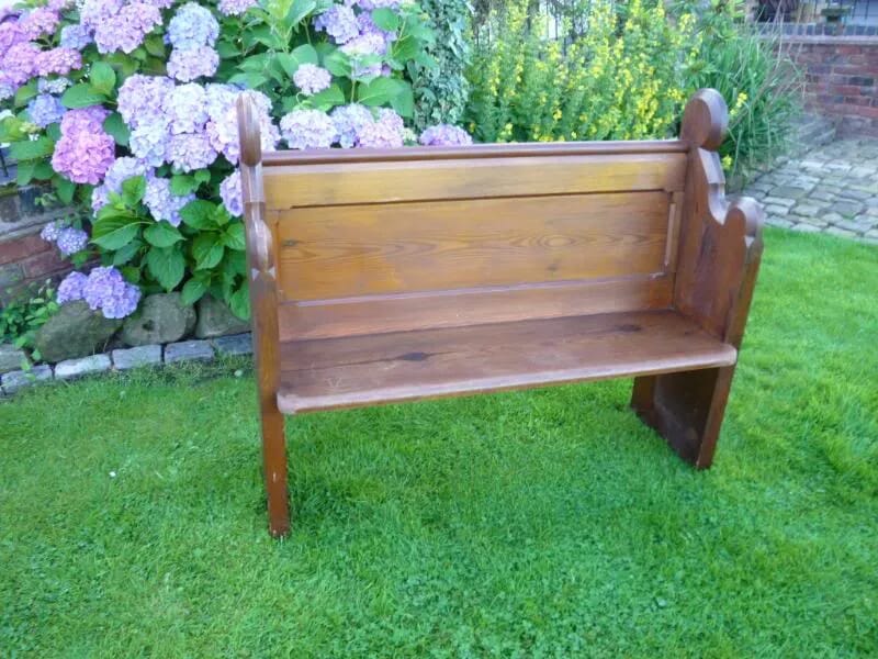 Reclaimed Pitch Pine Church Pew - Circa 1885 - 4164