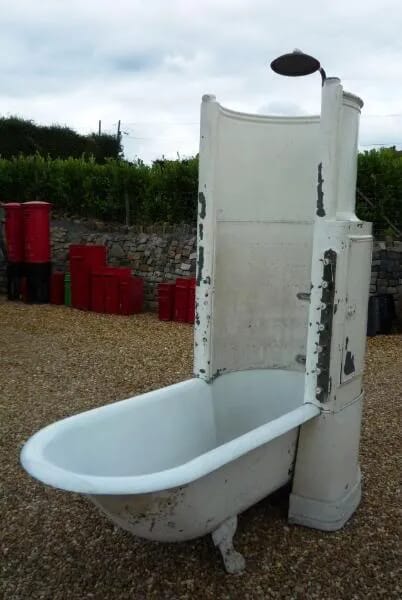 Antique Original Cast Iron Canopy Shower Bath - 4132