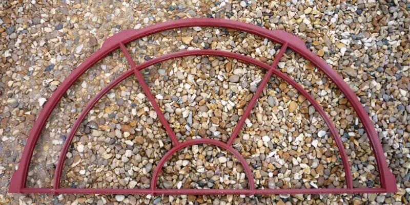 Antique salvaged cast iron arched window frame - 4052