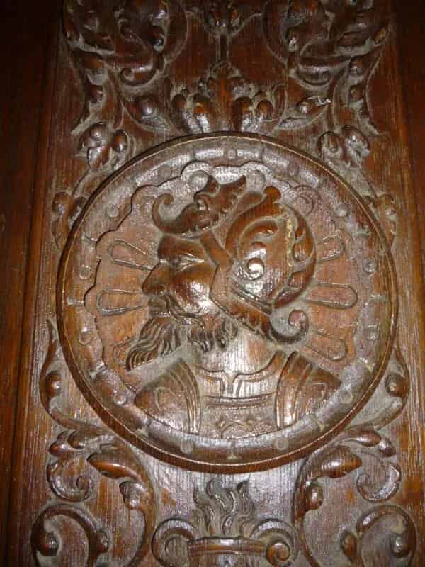 Large period style oak bookcase and fire surround