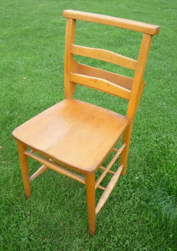 Antique light coloured church chairs  - 4181