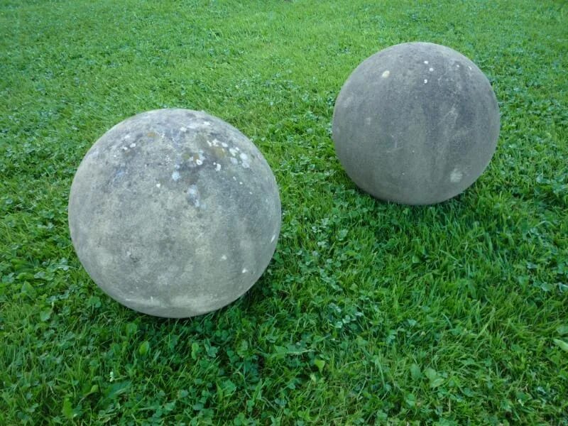 A pair of composition stone balls - 4225