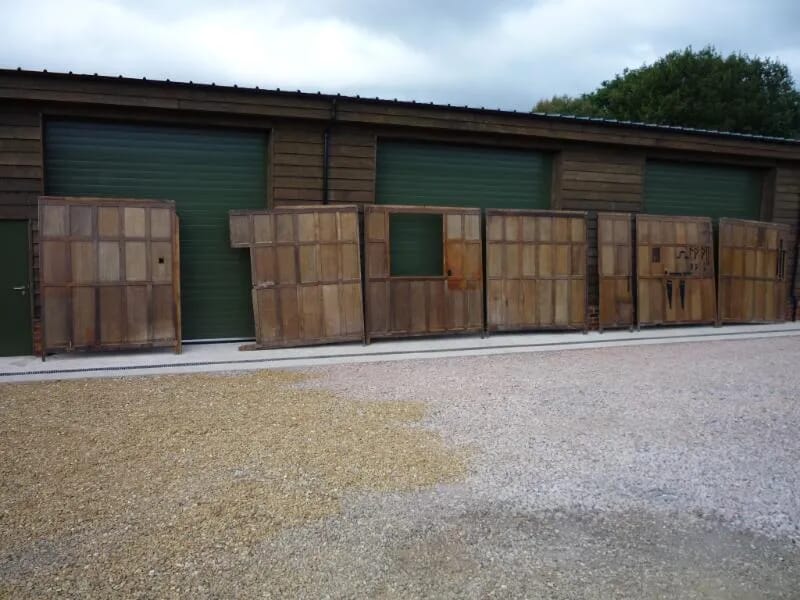Set of antique solid oak reclaimed wall panelling - 4211
