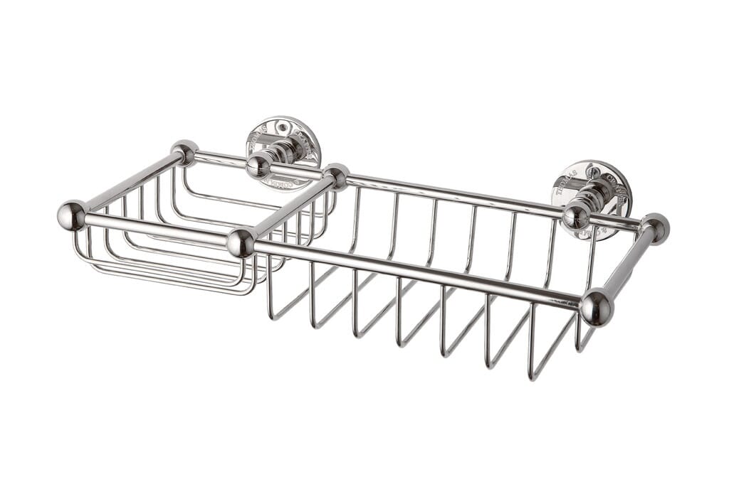 Thomas Crapper Chrome Classical Soap And Sponge Basket - TCSB-UK