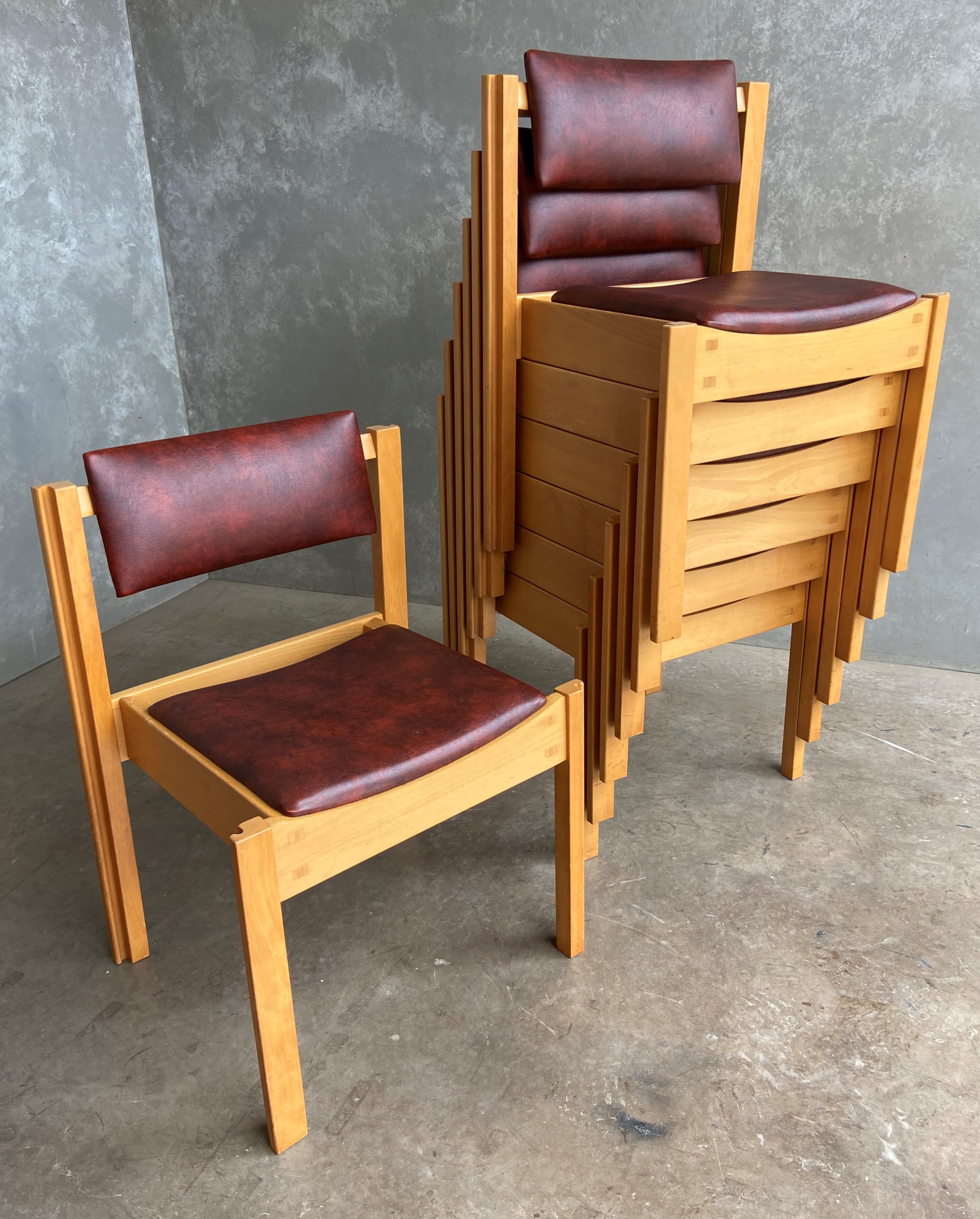 Reclaimed Lockable Stacking Chairs - 9712