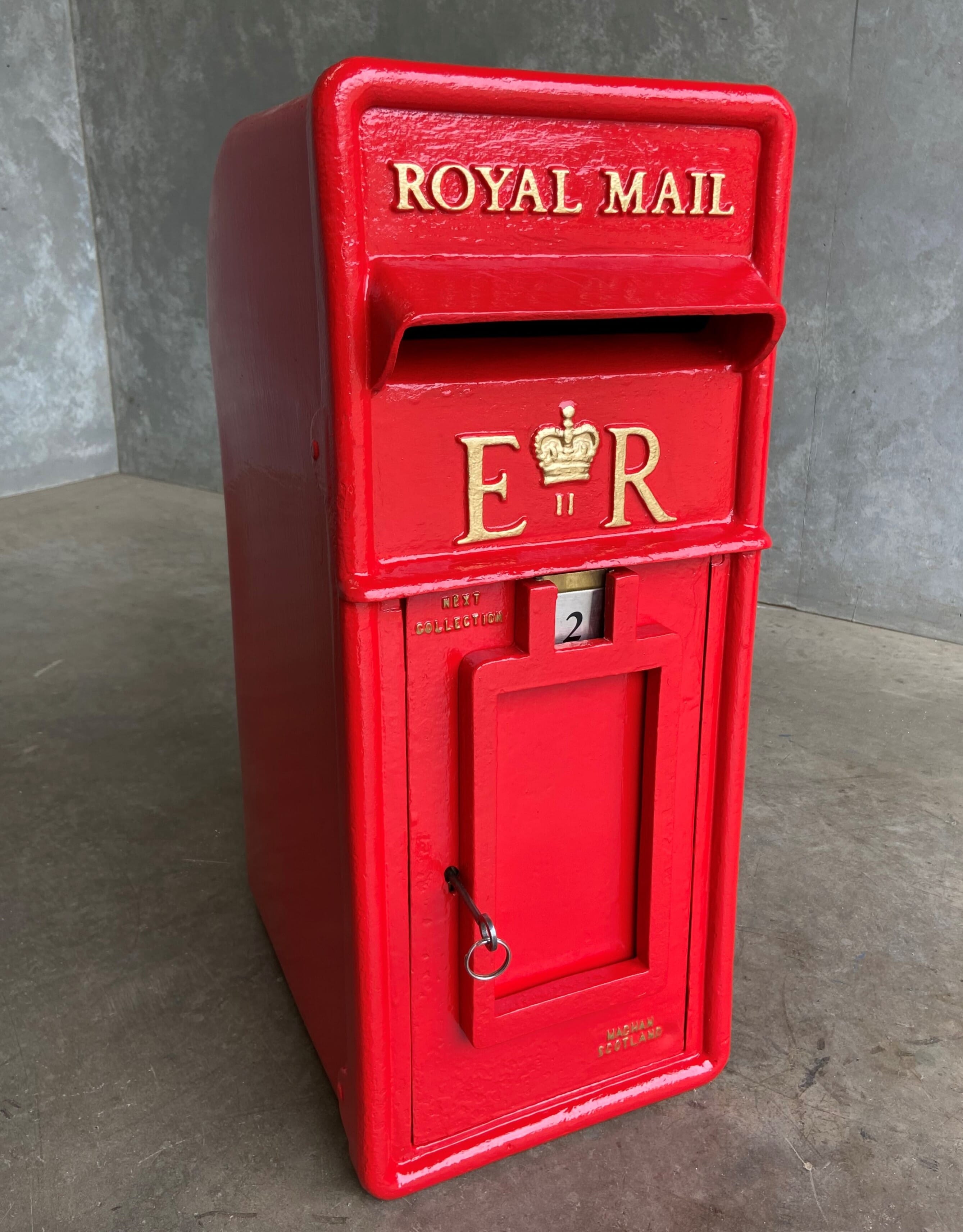 Original Royal Mail ER Pole Mounted Cast Iron Post Box - 9450