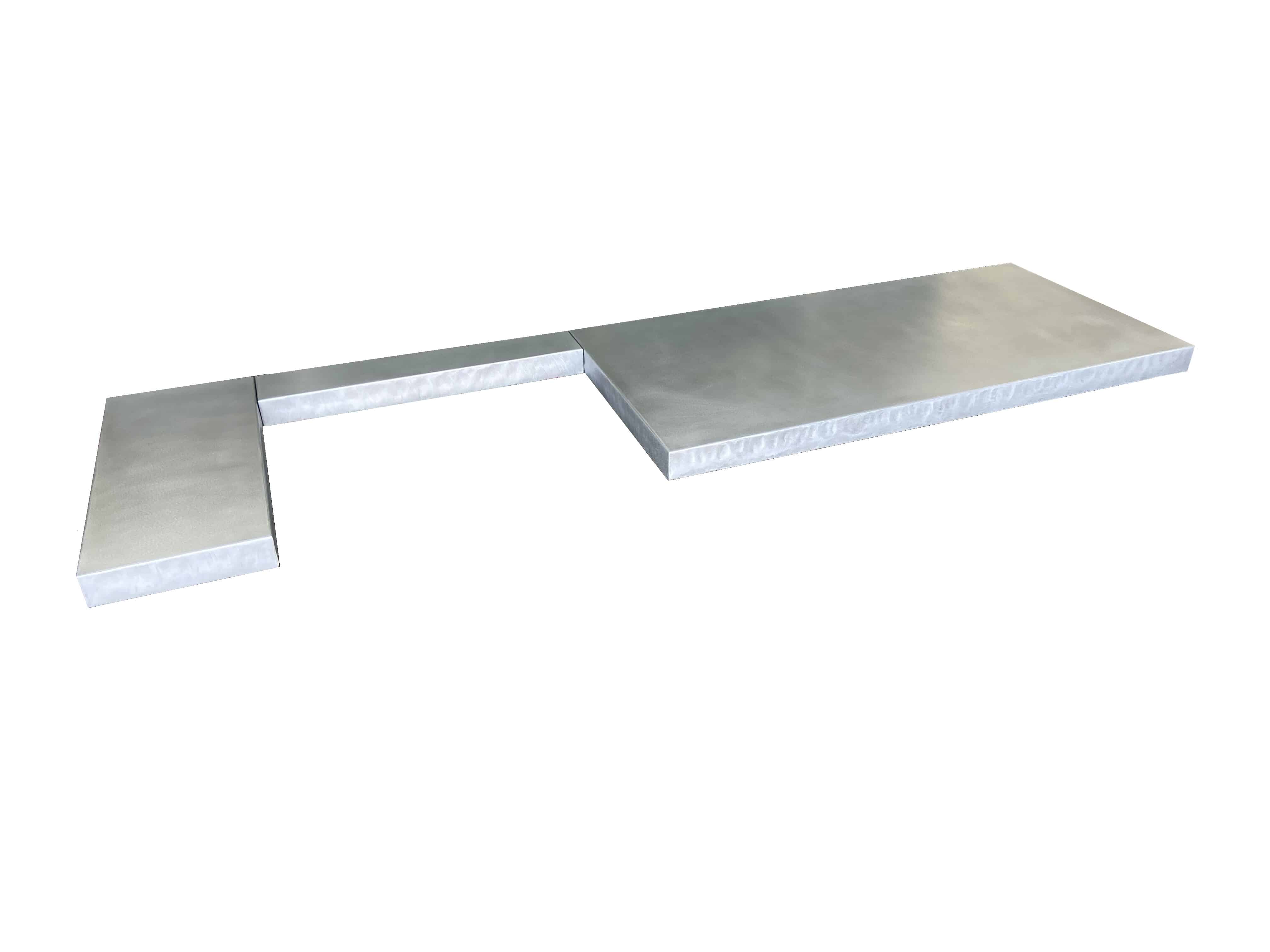 Handmade Chunky Bespoke Matt Zinc Bar Worktops
