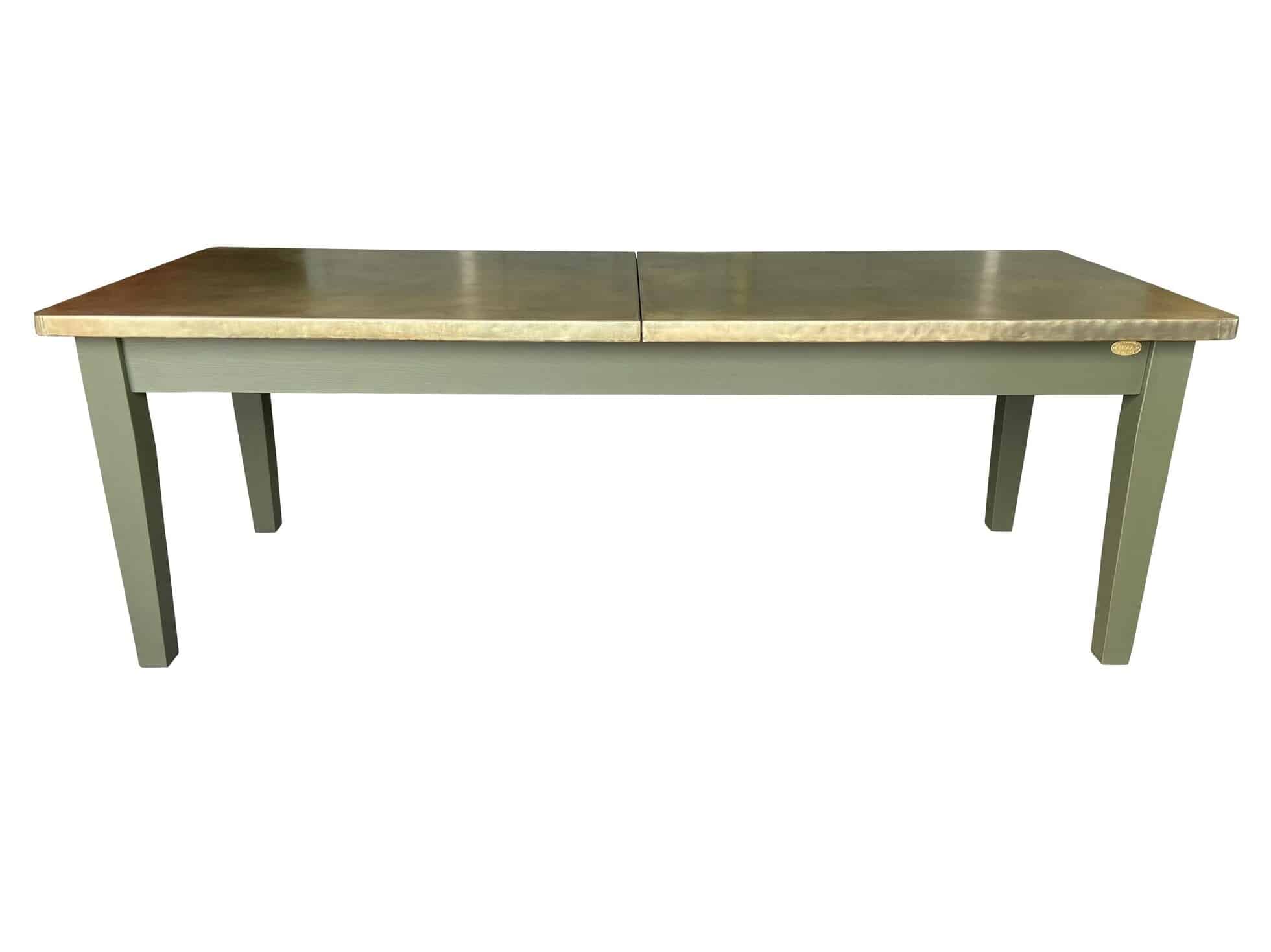 Handmade Antiqued Brass Kitchen Table With Detachable Legs