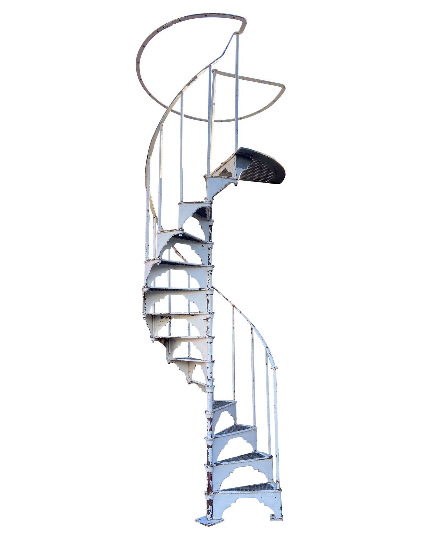 Industrial Cast Iron Spiral Staircase With Balcony - 9727