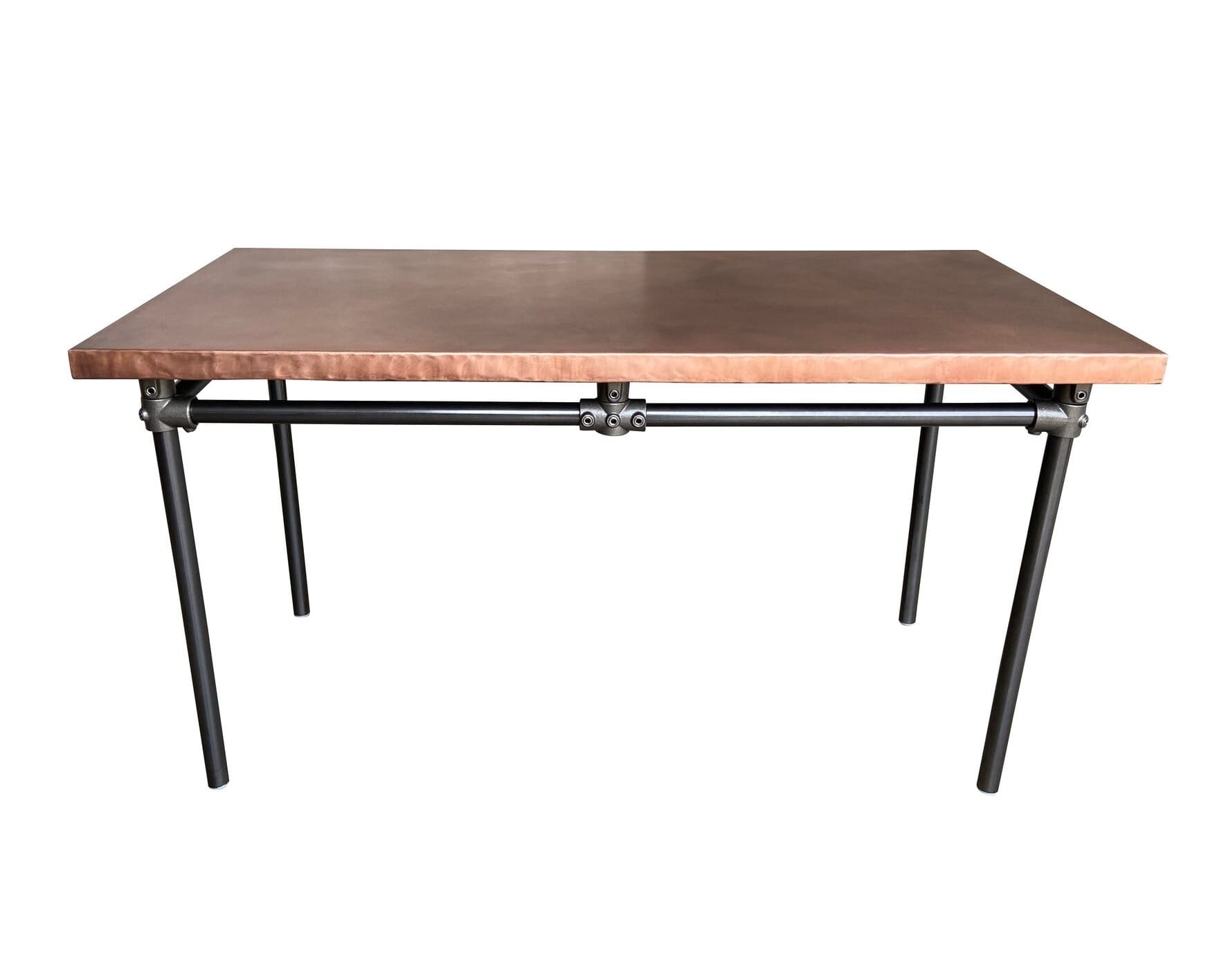 Bespoke Copper Top Table With Industrial Dark Metal Base - D2037
