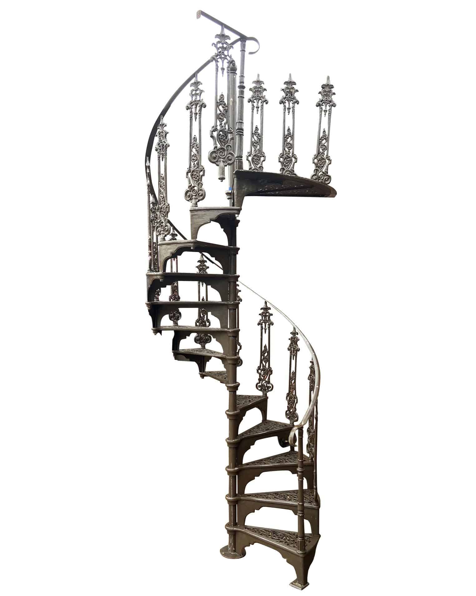Genuine Reclaimed Curzons Cast Metal Spiral Staircase