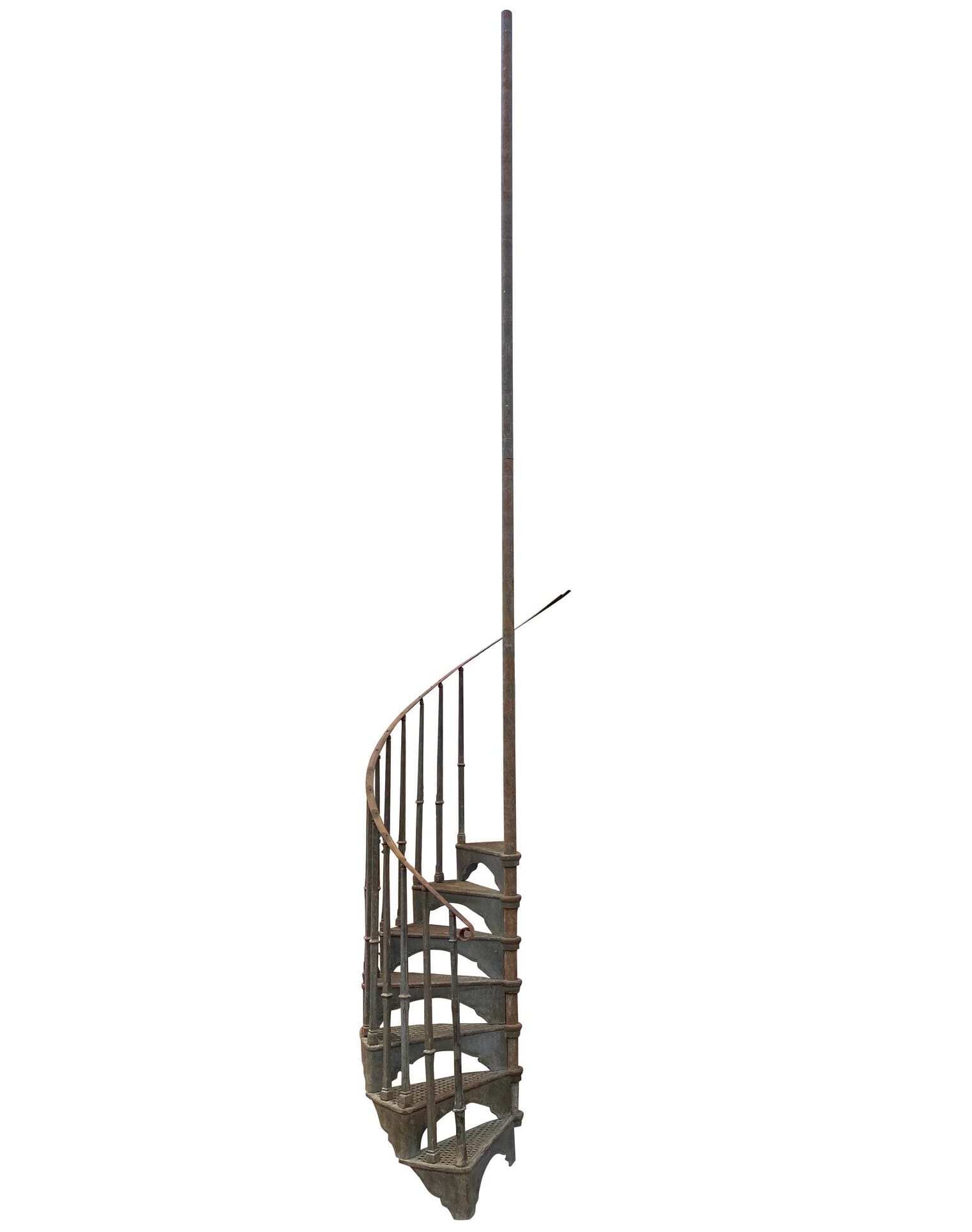 Salvaged Antique Double Davis Cast Iron Spiral Staircase - 9725