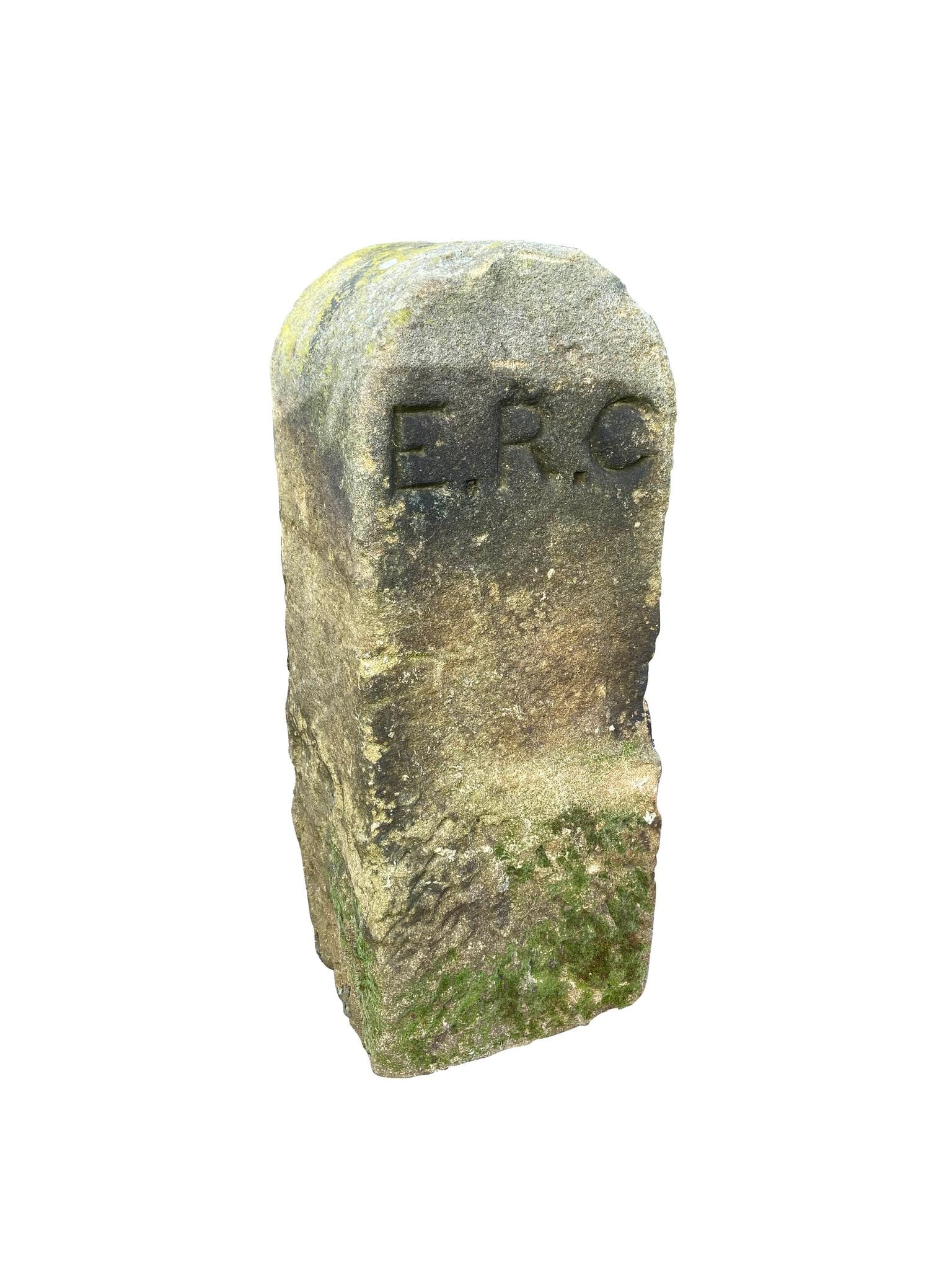 Original Hand Carved Stone Boundary Marker - 9815/Z1