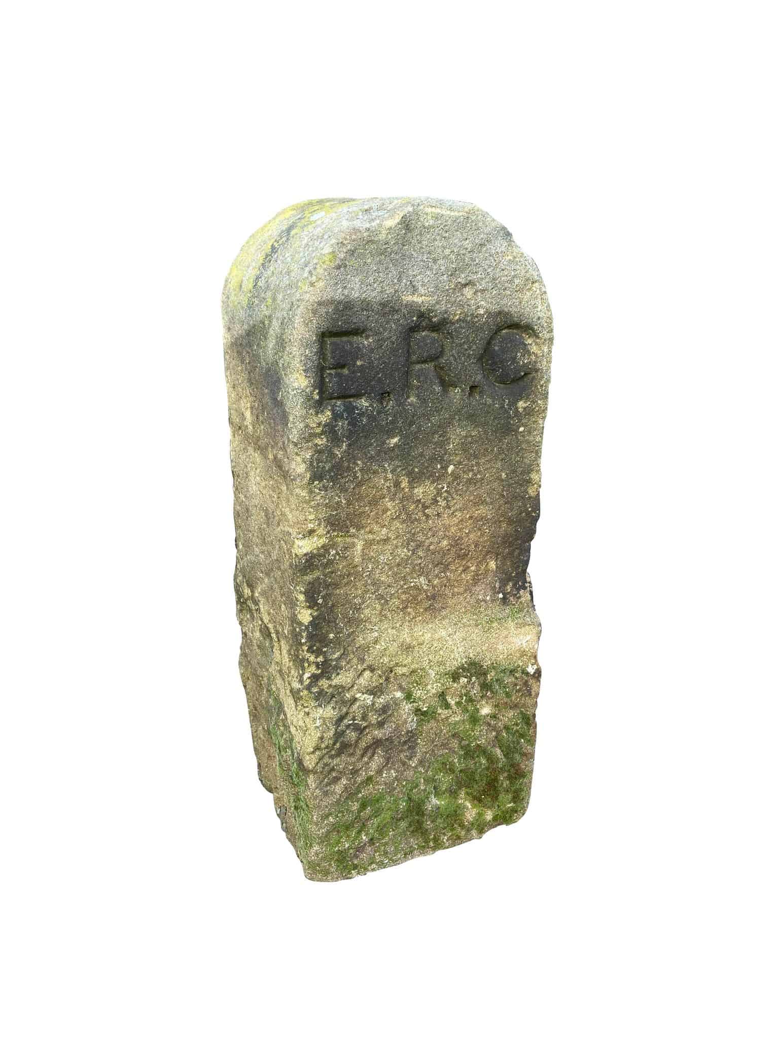 Original Hand Carved Stone Boundary Marker