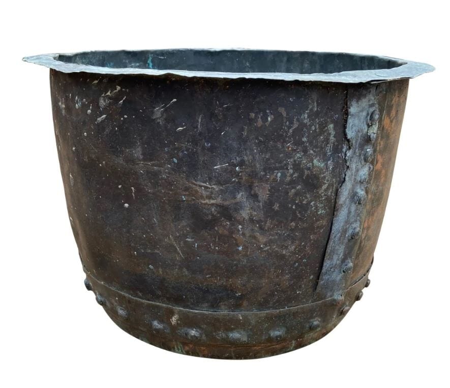 Outdoor Victorian Reclaimed Copper Garden Pot / Planter - 9488a