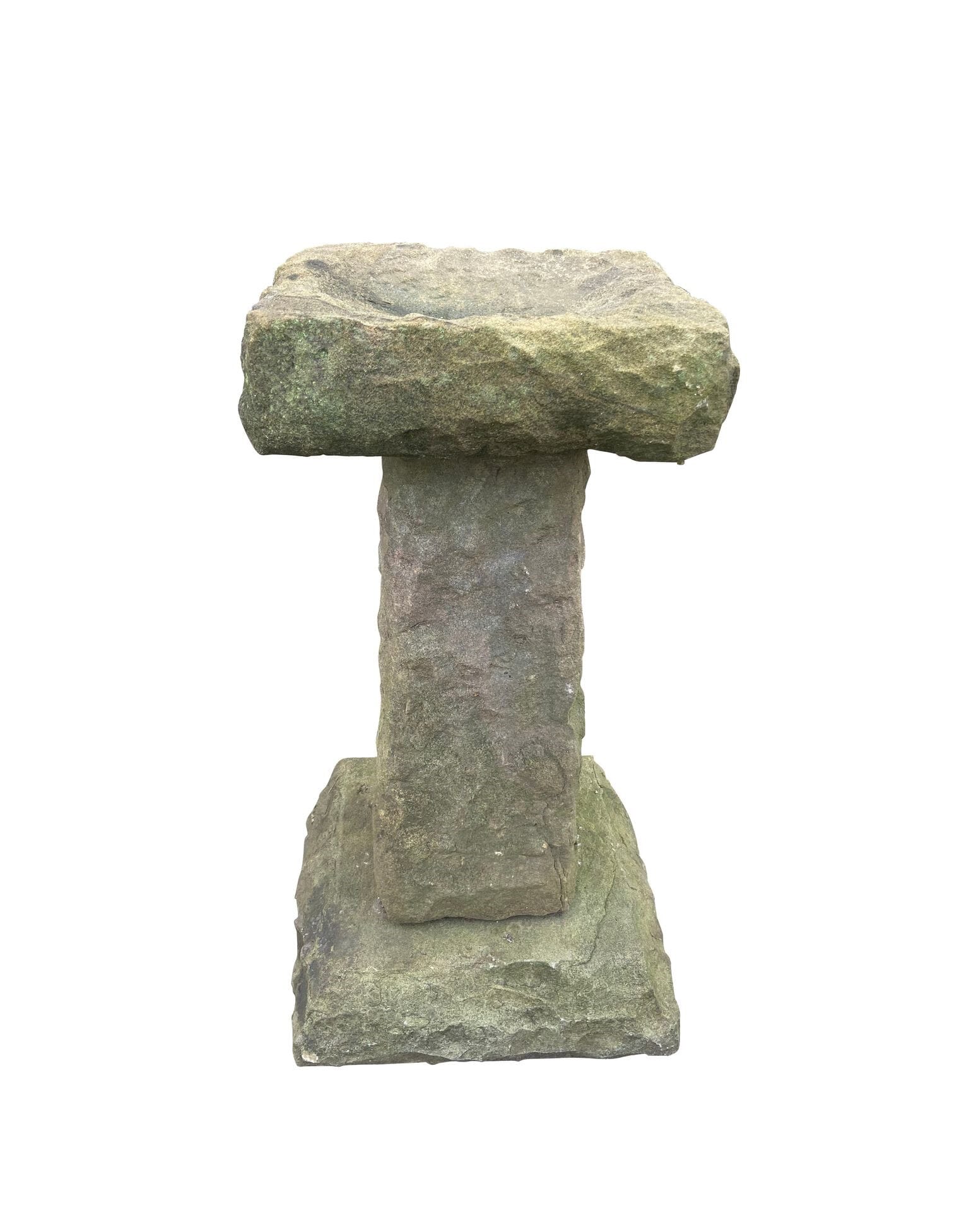 Garden Outdoor Hand Carved Solid Stone Bird Bath - 9756