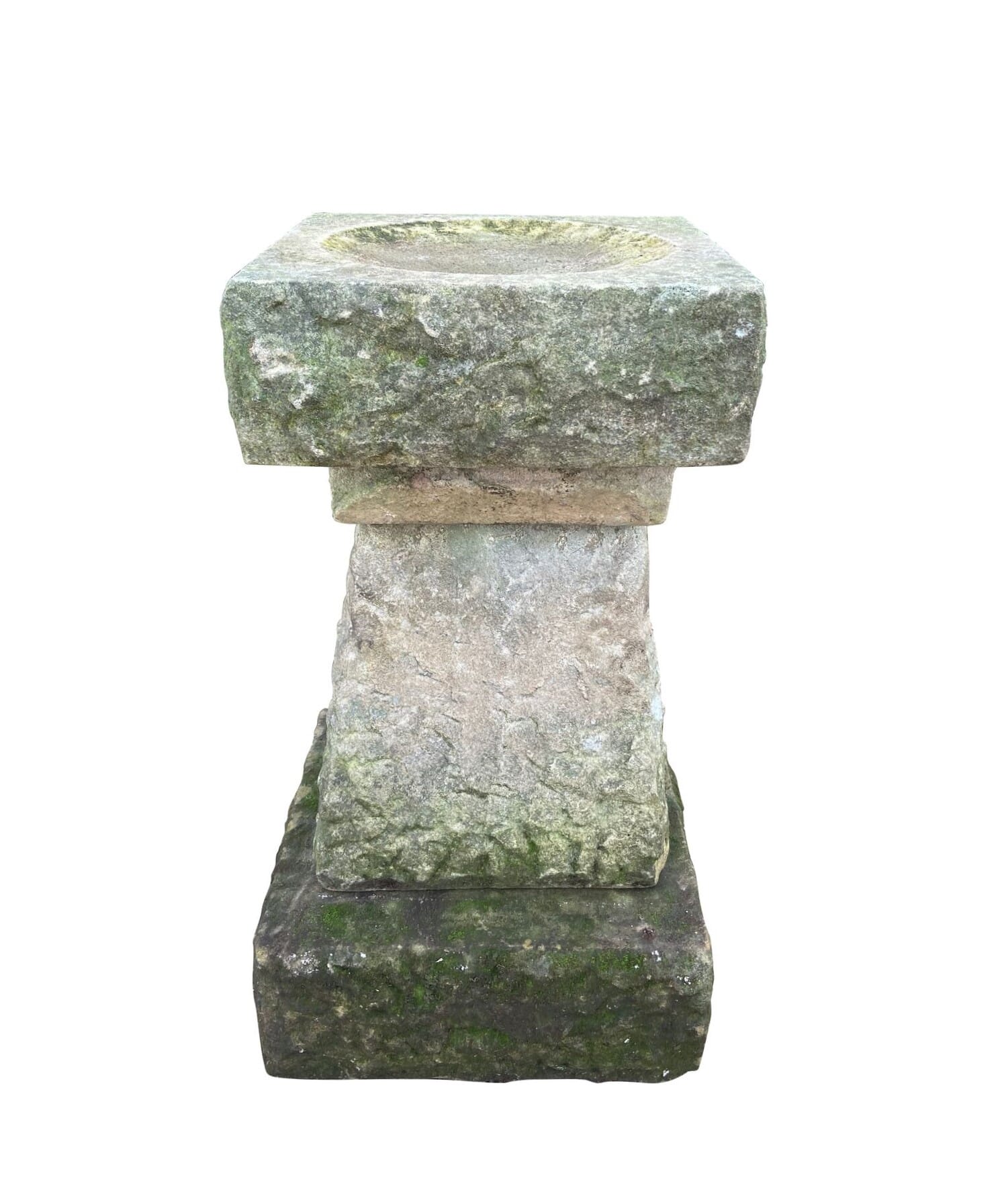 Large Garden Outdoor Hand Carved Solid Stone Bird Bath - 9757