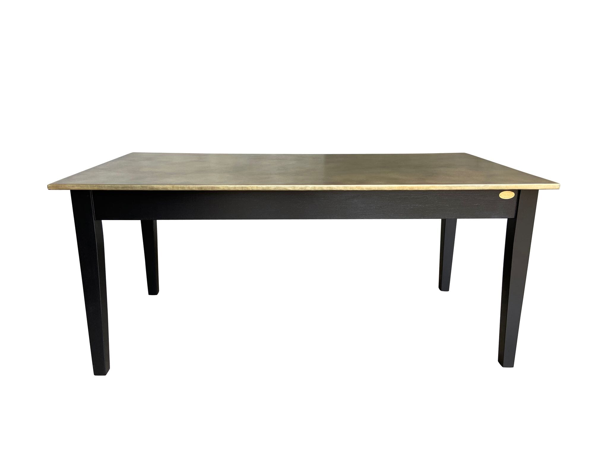 Handmade Antiqued Brass Dining Table With Painted Base - D2047