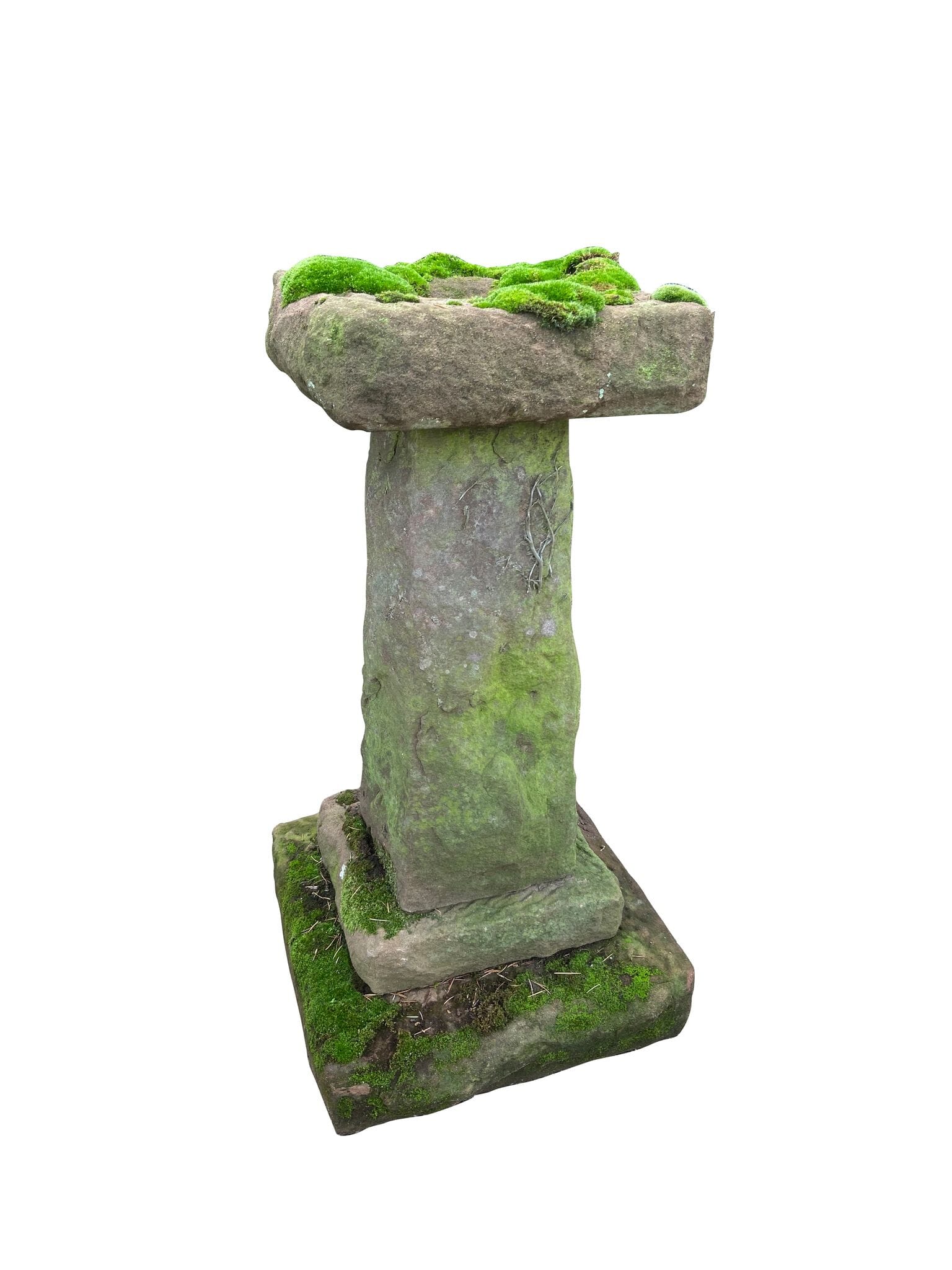 Large Hand Carved Red Sandstone Garden Outdoor Bird Bath - 9758
