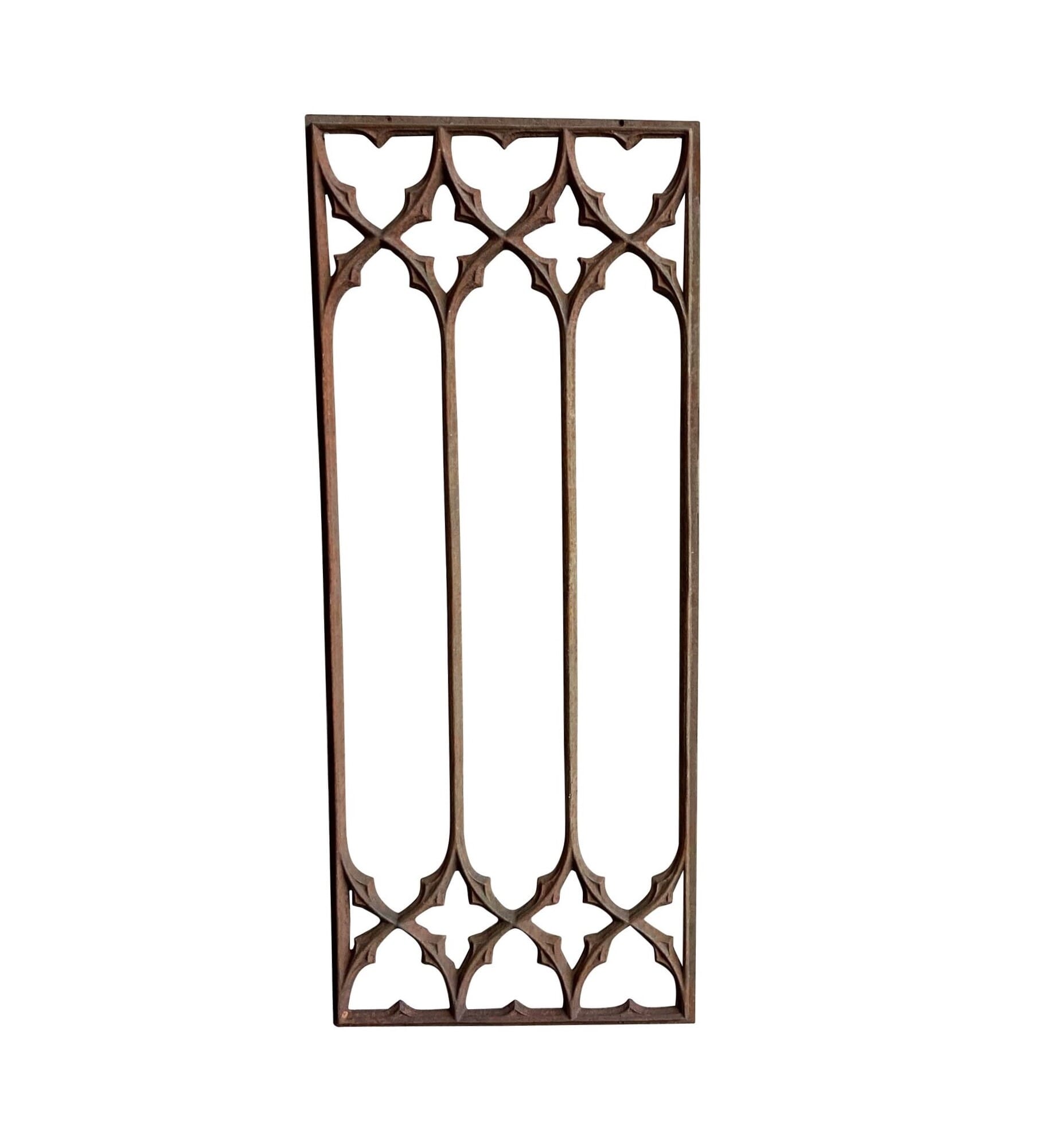 Antique Gothic Pattern Cast Iron Window Frame - 9823