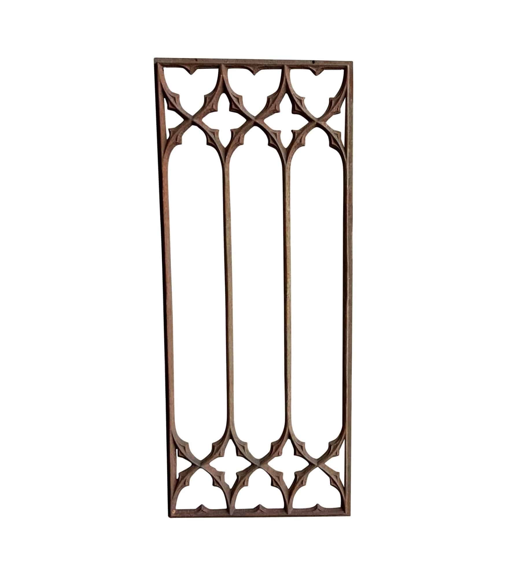Antique Gothic Pattern Cast Iron Window Frame